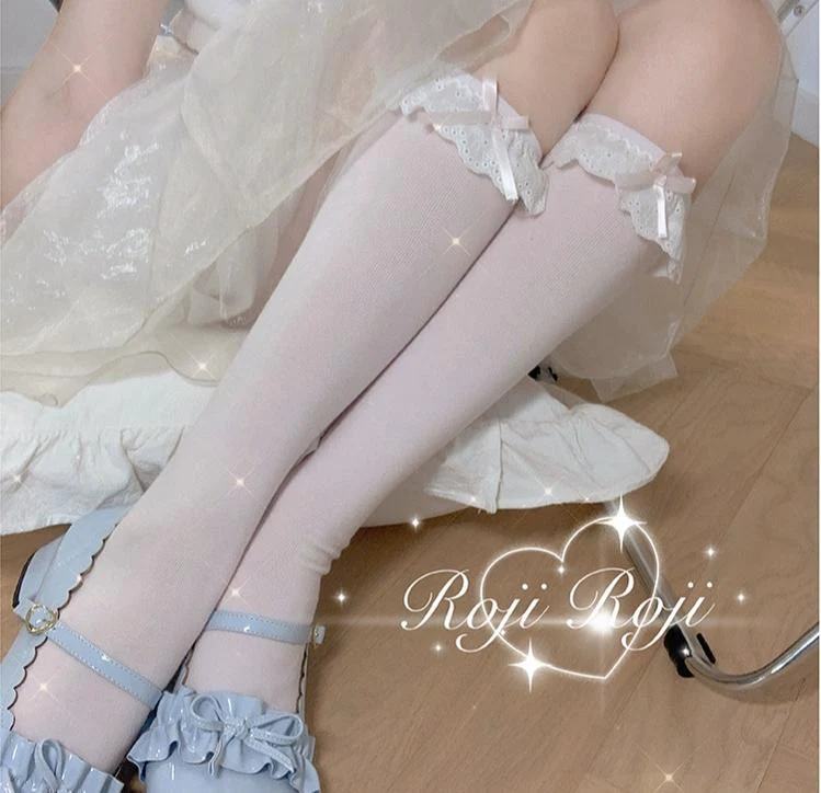 Sweet Lolita Cotton Socks Bow Lace Socks - Image 3