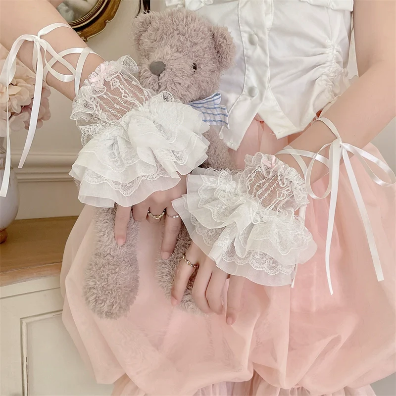 Sweet Lolita Cuffs Ballet Lace Breathable Straps Sleeves - Image 7