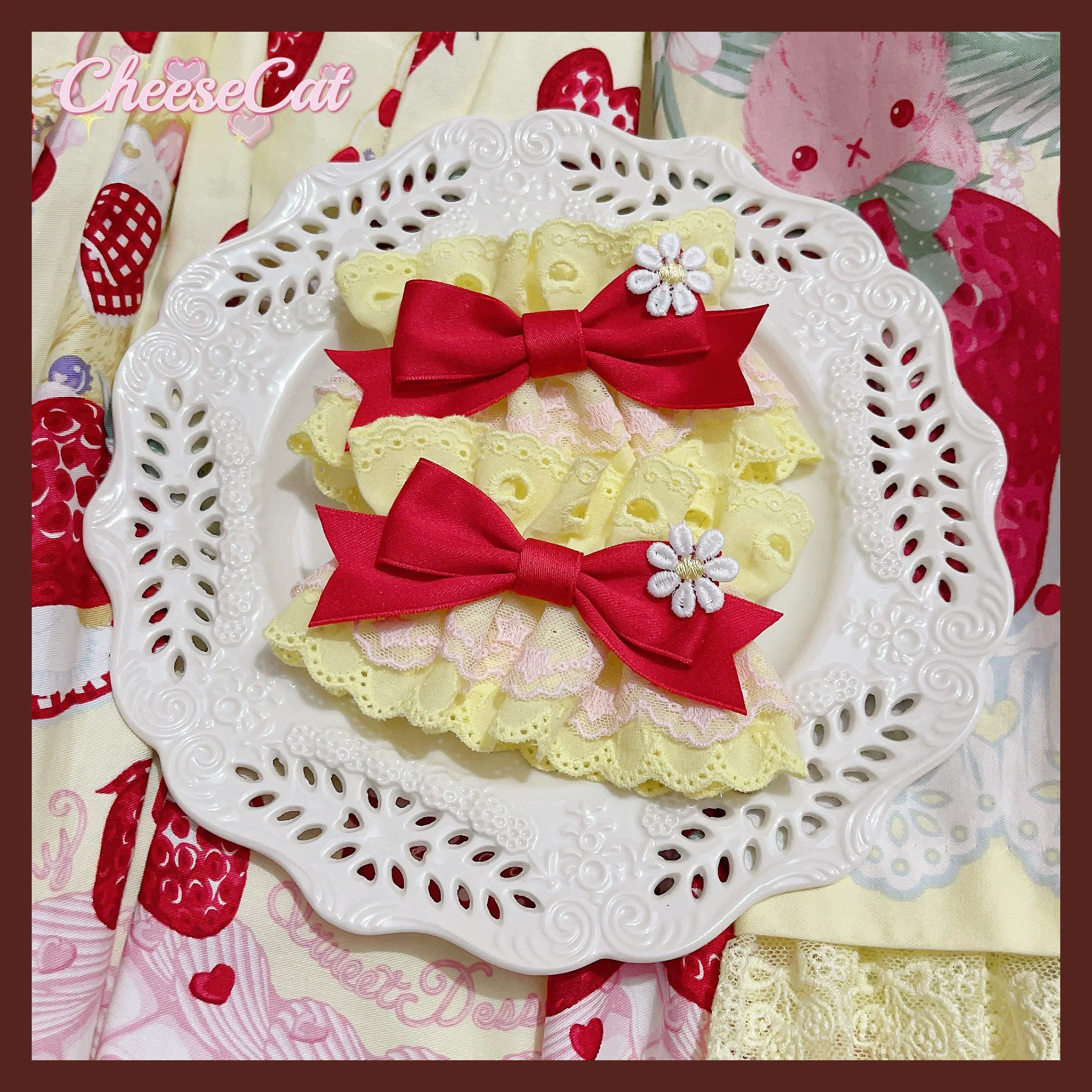 Creamy Celestial - Sweet Lolita Cuffs Handmade Lace Cuffs - Image 13