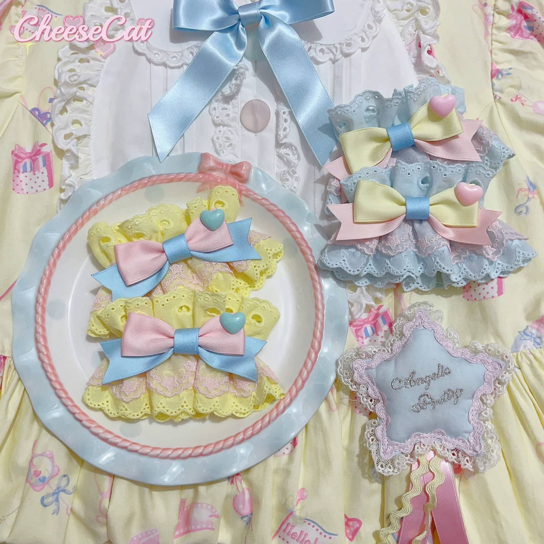 Creamy Celestial - Sweet Lolita Cuffs Handmade Lace Cuffs - Image 15