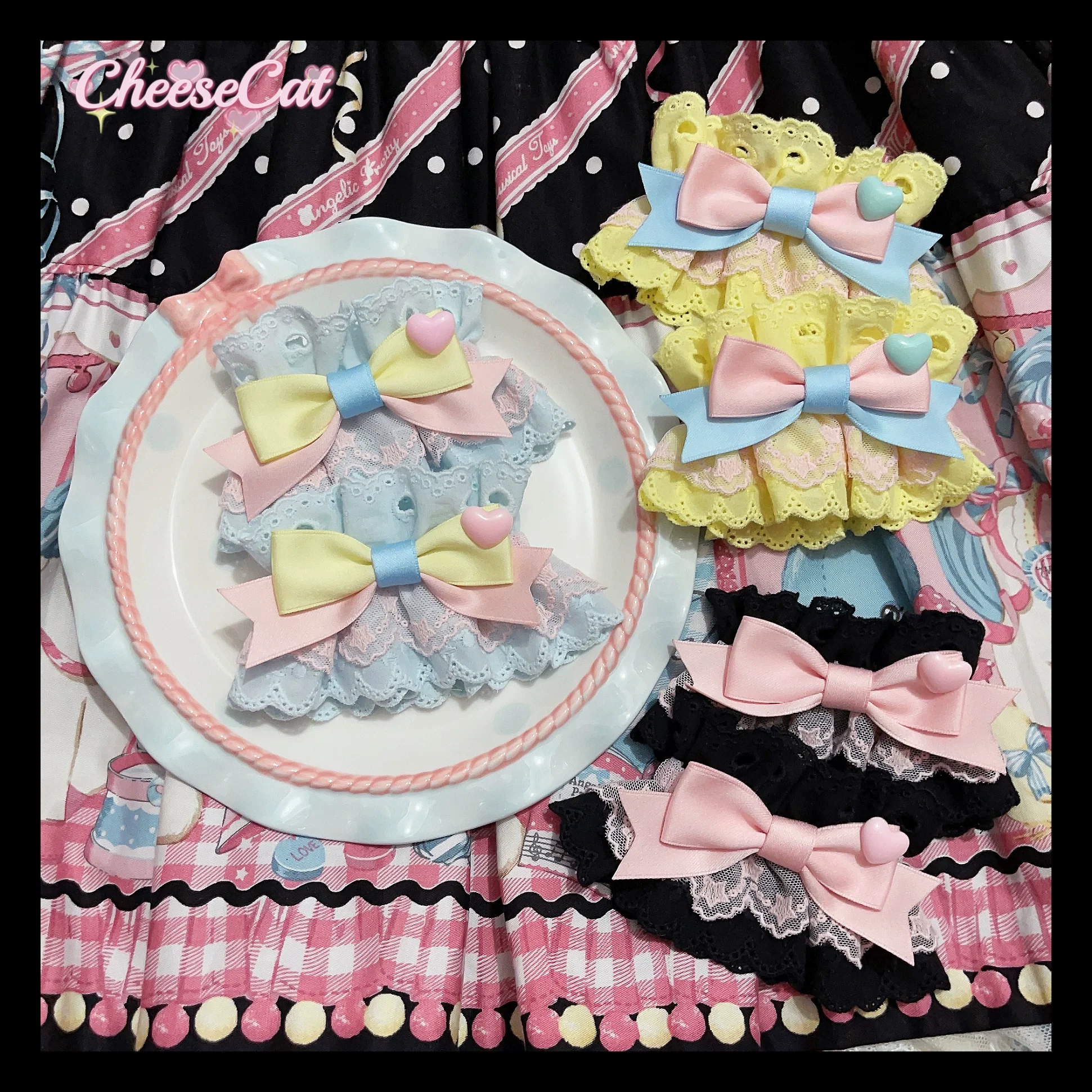 Creamy Celestial - Sweet Lolita Cuffs Handmade Lace Cuffs - Image 22