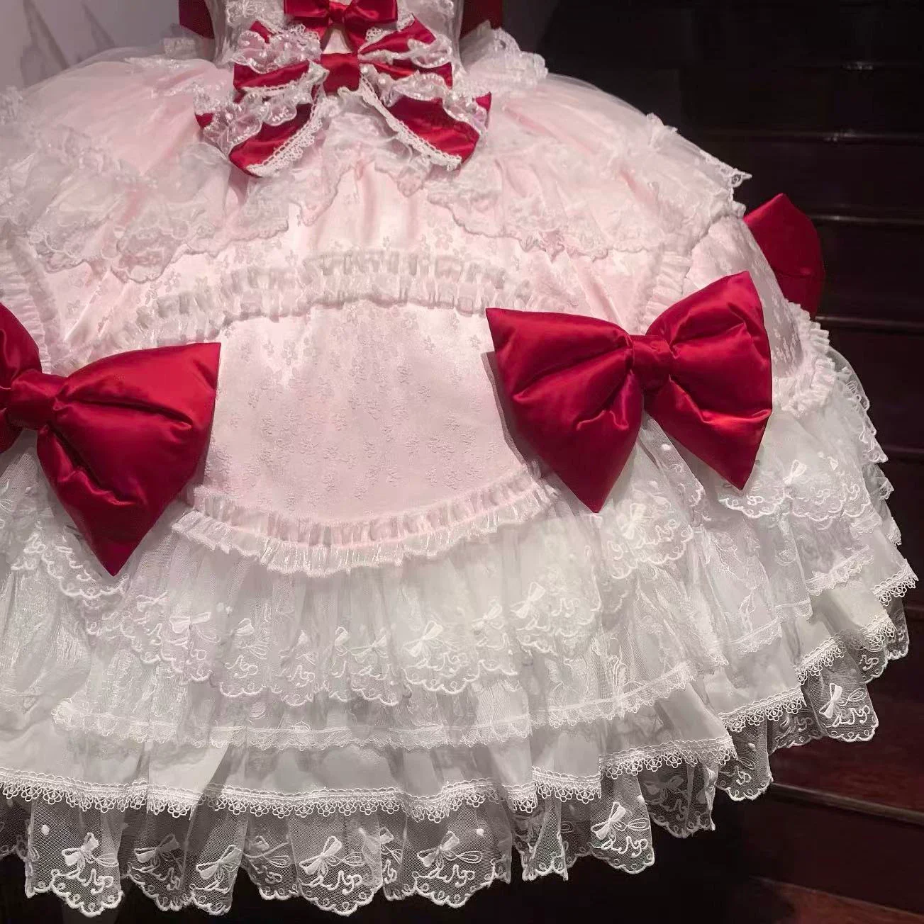 Floral Dream Isle - Sweet Lolita Doll-like JSK Dress, Bows & Lace - Image 11