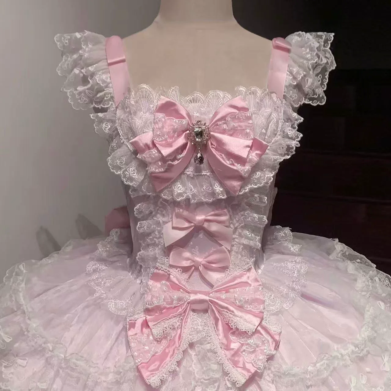 Floral Dream Isle - Sweet Lolita Doll-like JSK Dress, Bows & Lace - Image 12