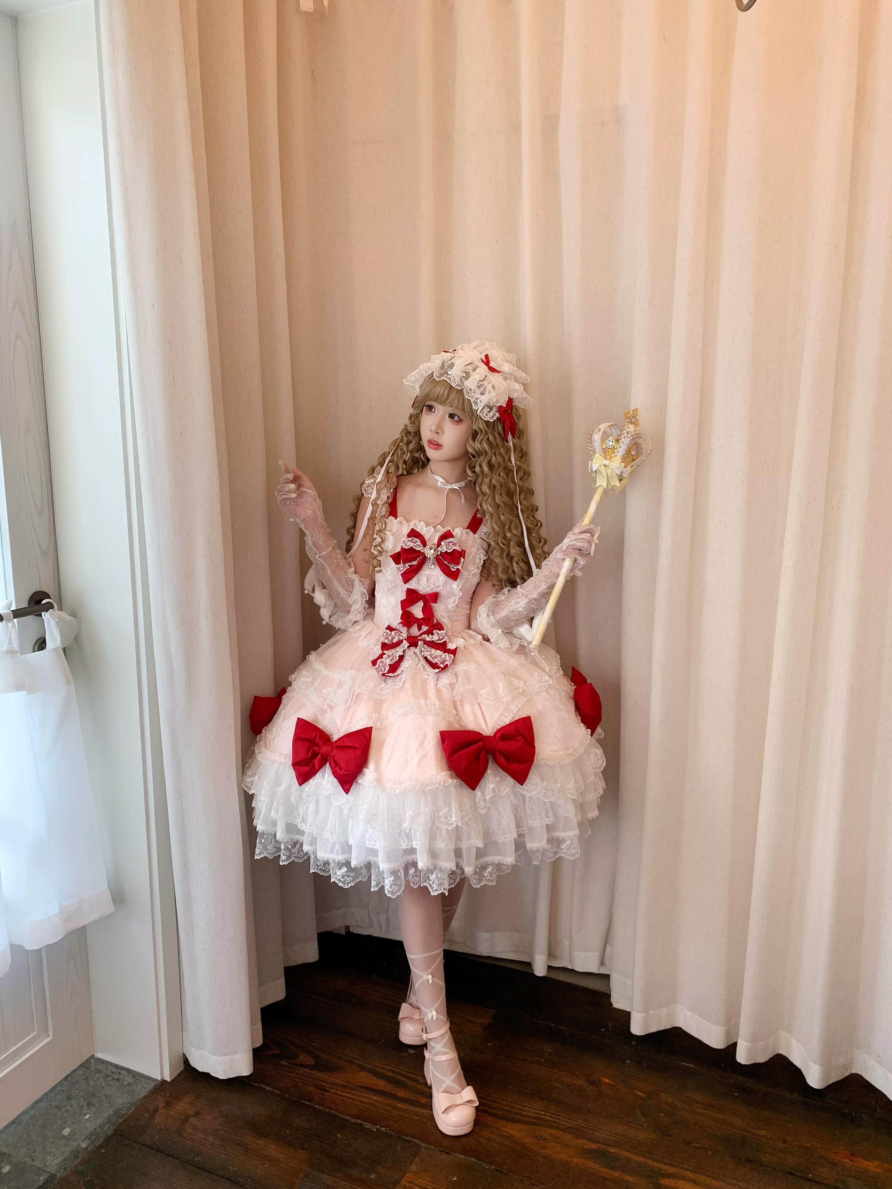 Floral Dream Isle - Sweet Lolita Doll-like JSK Dress, Bows & Lace - Image 28