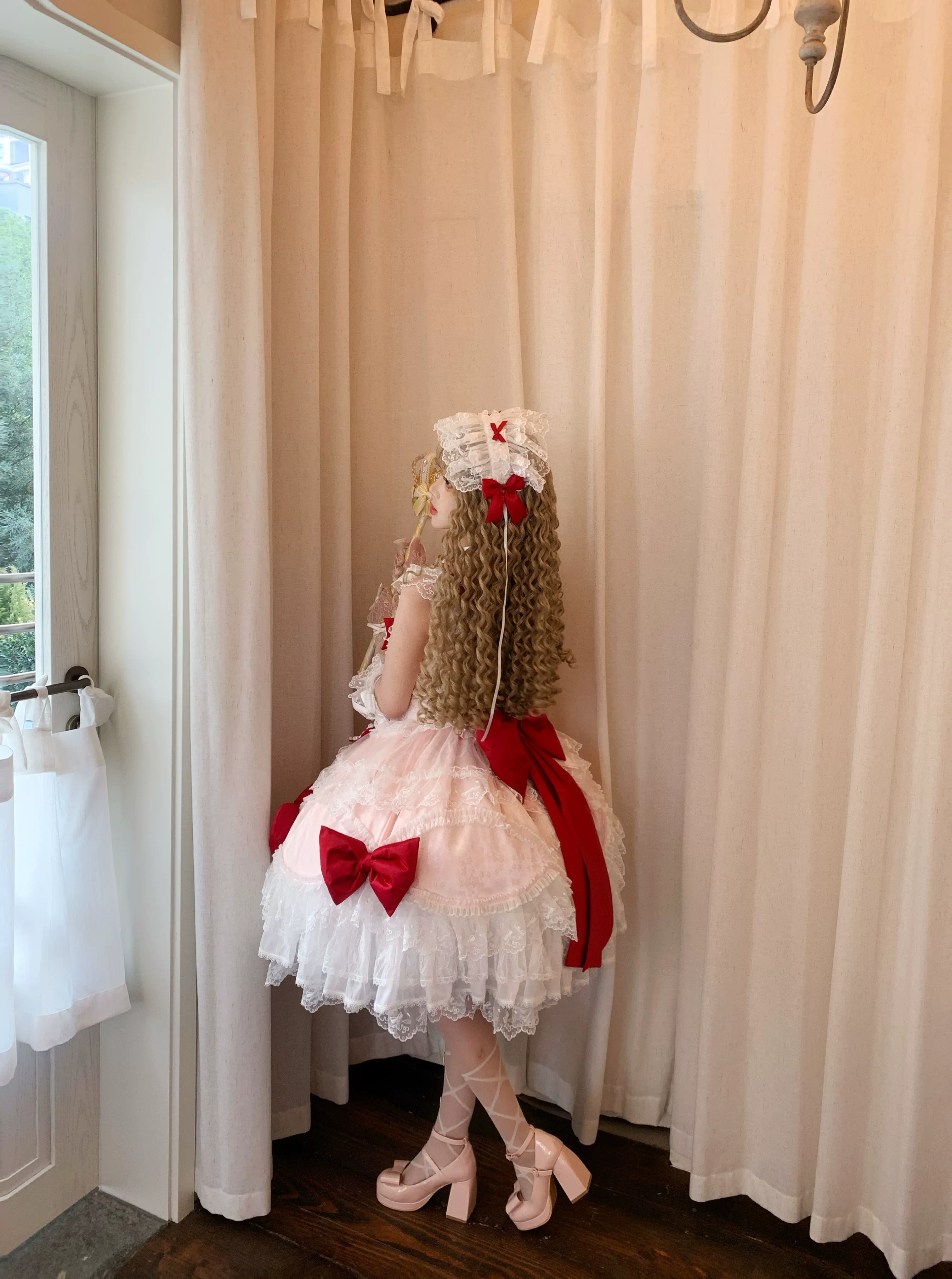 Floral Dream Isle - Sweet Lolita Doll-like JSK Dress, Bows & Lace - Image 30