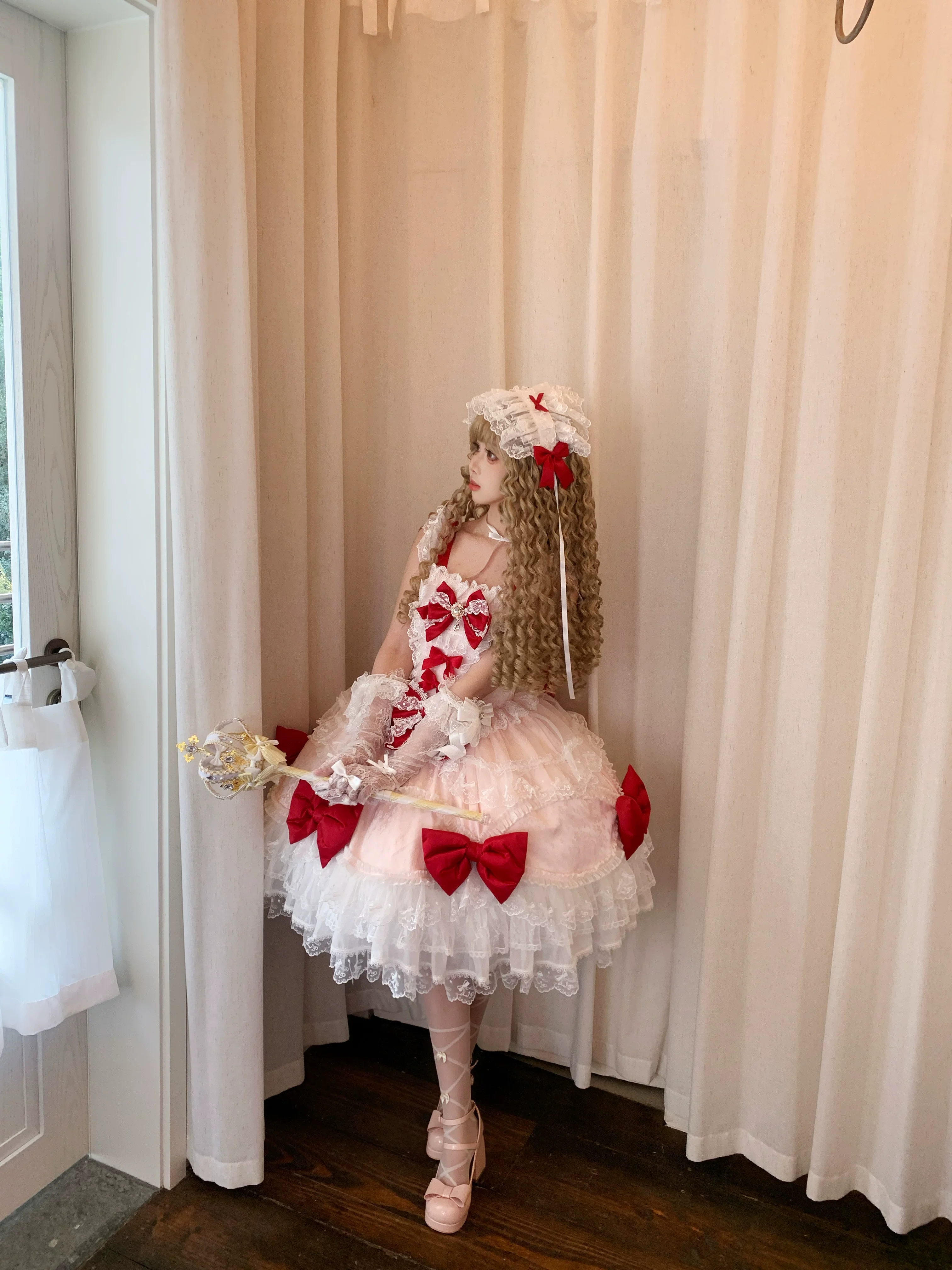 Floral Dream Isle - Sweet Lolita Doll-like JSK Dress, Bows & Lace - Image 31