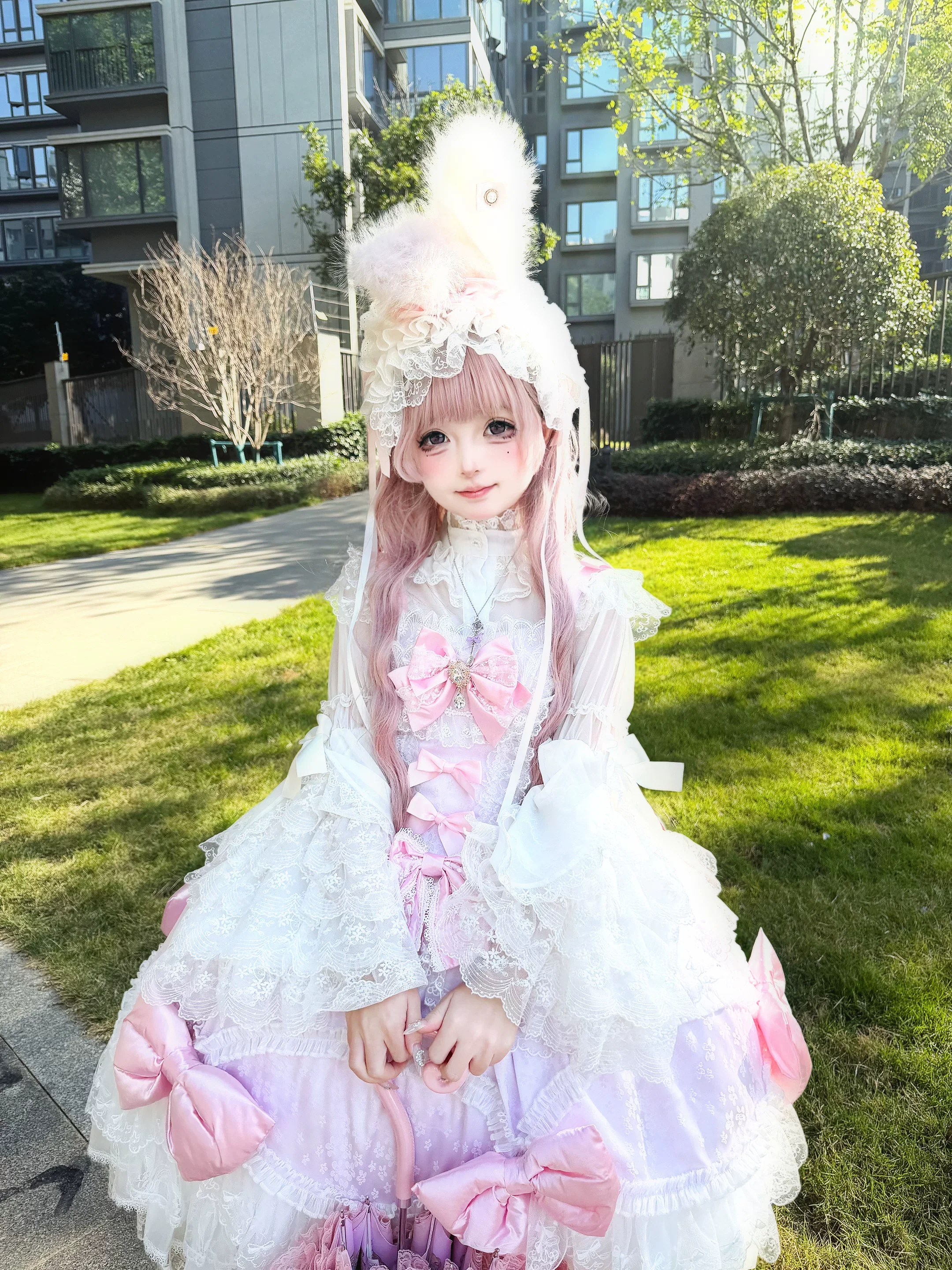 Floral Dream Isle - Sweet Lolita Doll-like JSK Dress, Bows & Lace - Image 34