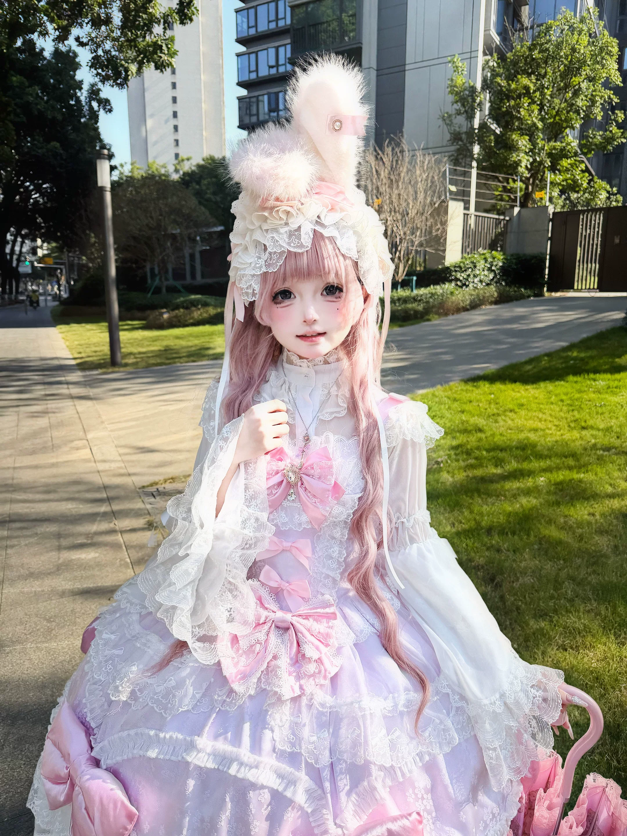 Floral Dream Isle - Sweet Lolita Doll-like JSK Dress, Bows & Lace - Image 35