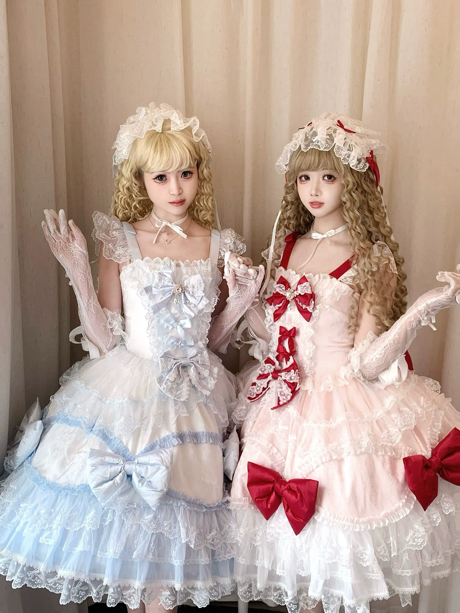 Floral Dream Isle - Sweet Lolita Doll-like JSK Dress, Bows & Lace - Image 6