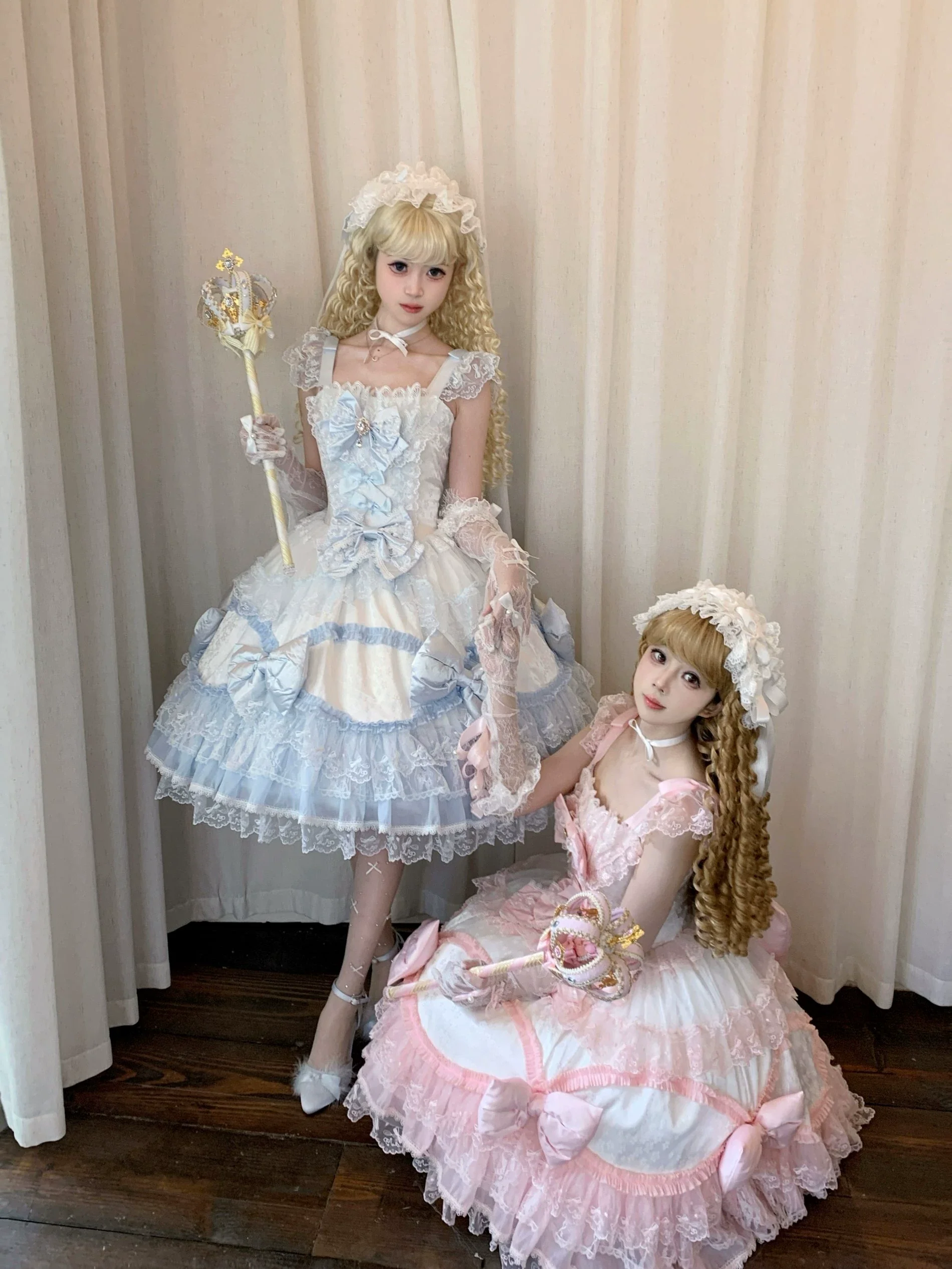 Floral Dream Isle - Sweet Lolita Doll-like JSK Dress, Bows & Lace - Image 7
