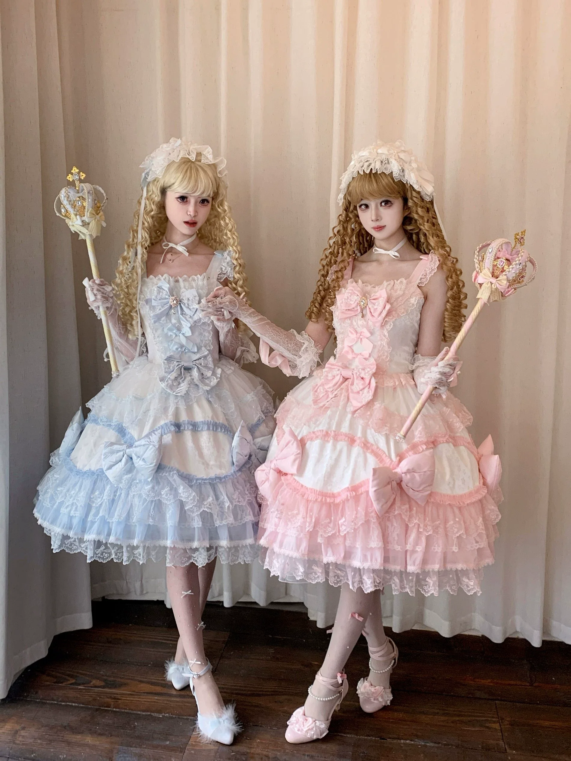 Floral Dream Isle - Sweet Lolita Doll-like JSK Dress, Bows & Lace - Image 8