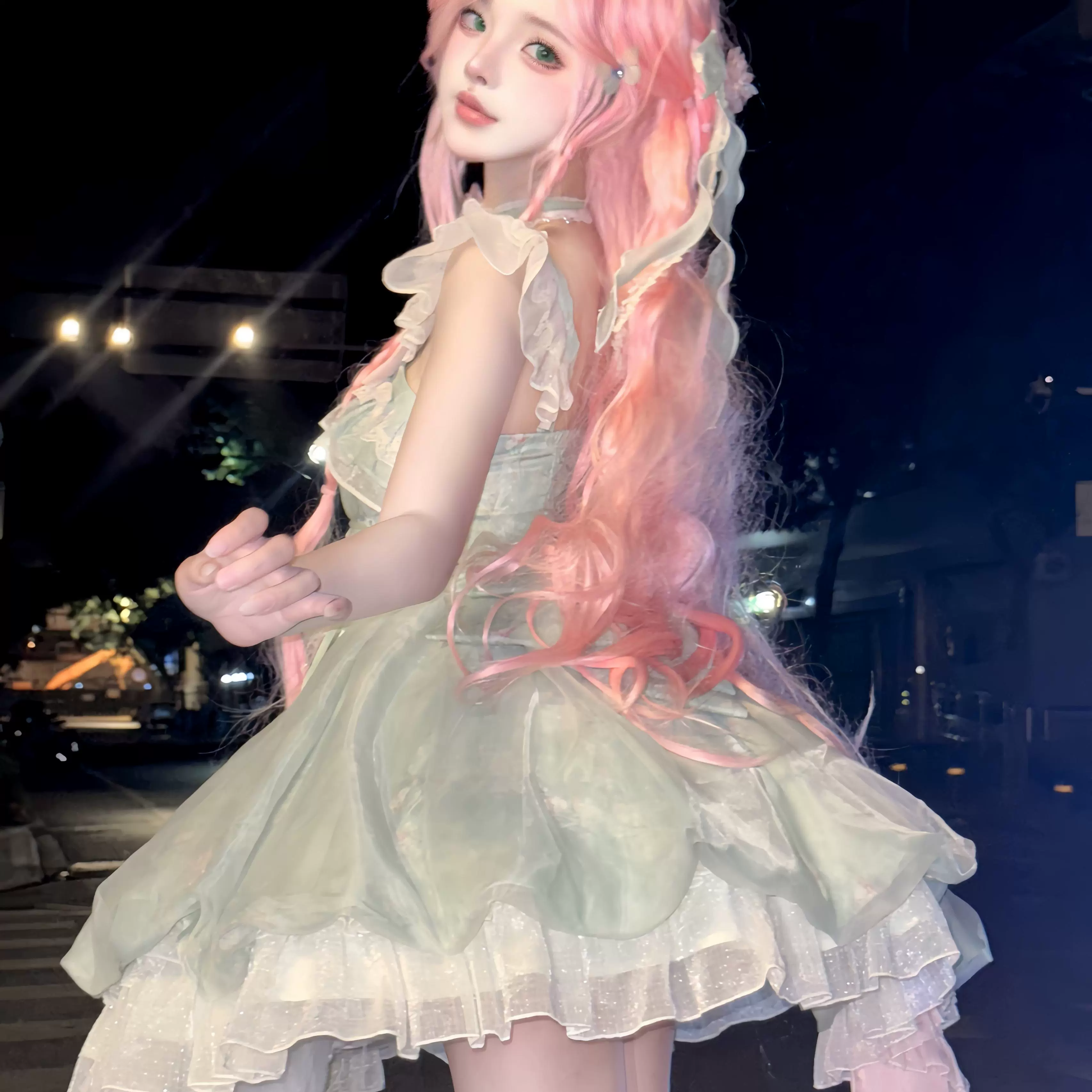 Platycodon House - Floral Magician - Sweet Lolita Dress Floral Print Short Length JSK - Image 14
