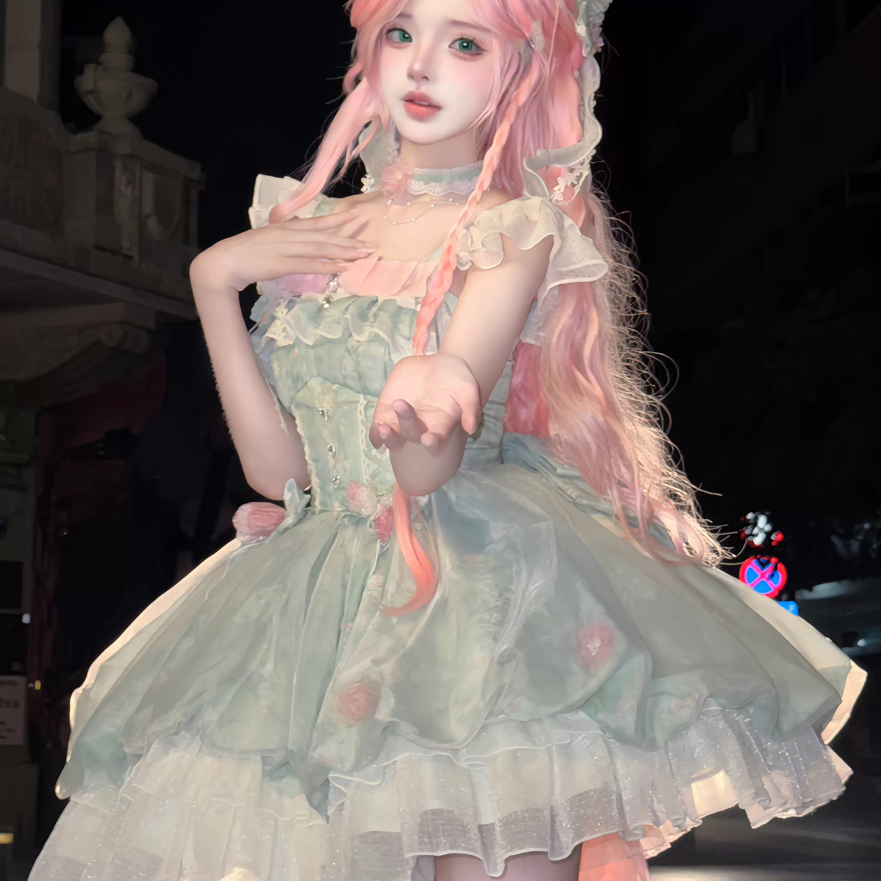 Platycodon House - Floral Magician - Sweet Lolita Dress Floral Print Short Length JSK - Image 15