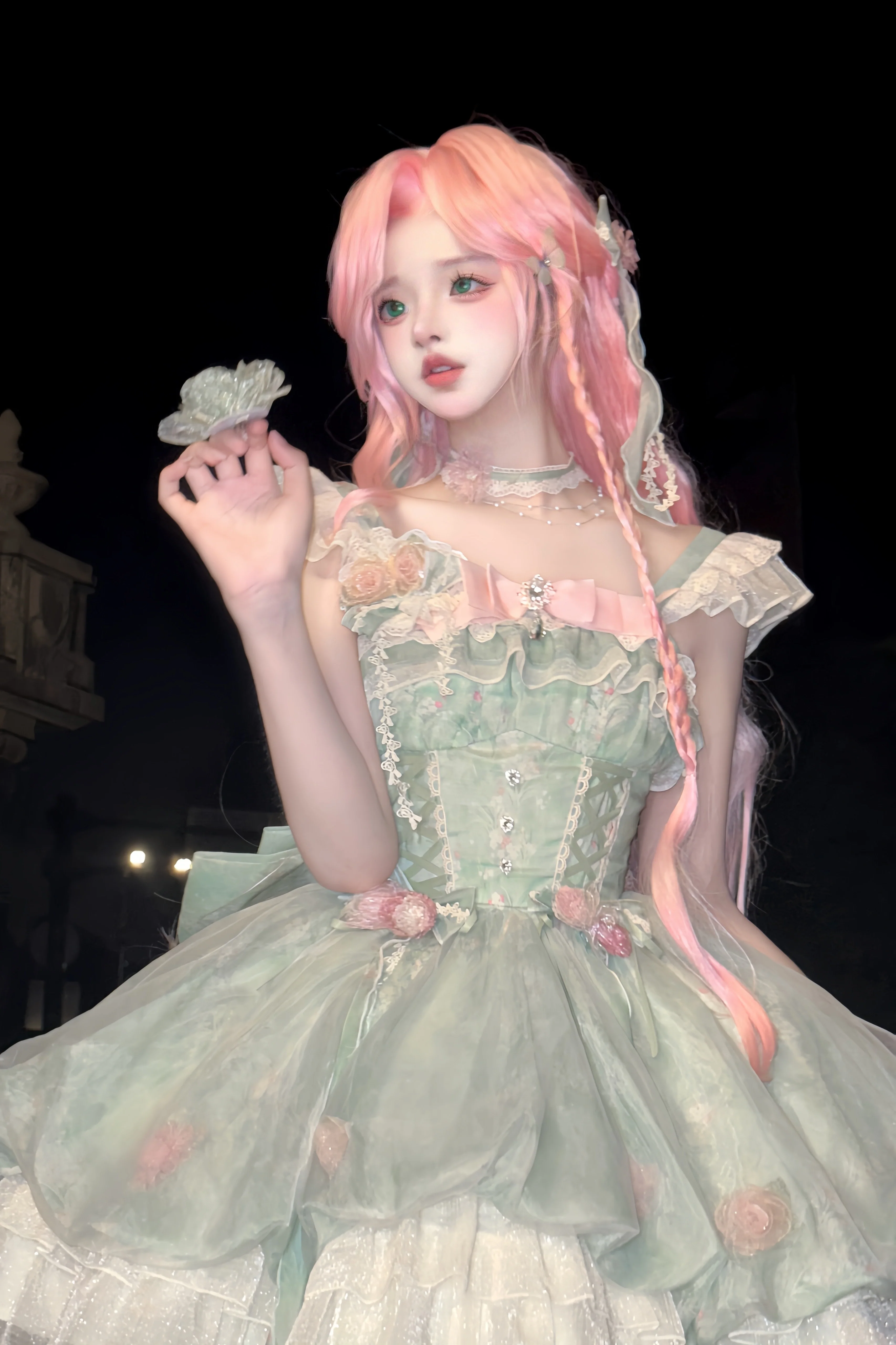 Platycodon House - Floral Magician - Sweet Lolita Dress Floral Print Short Length JSK - Image 6