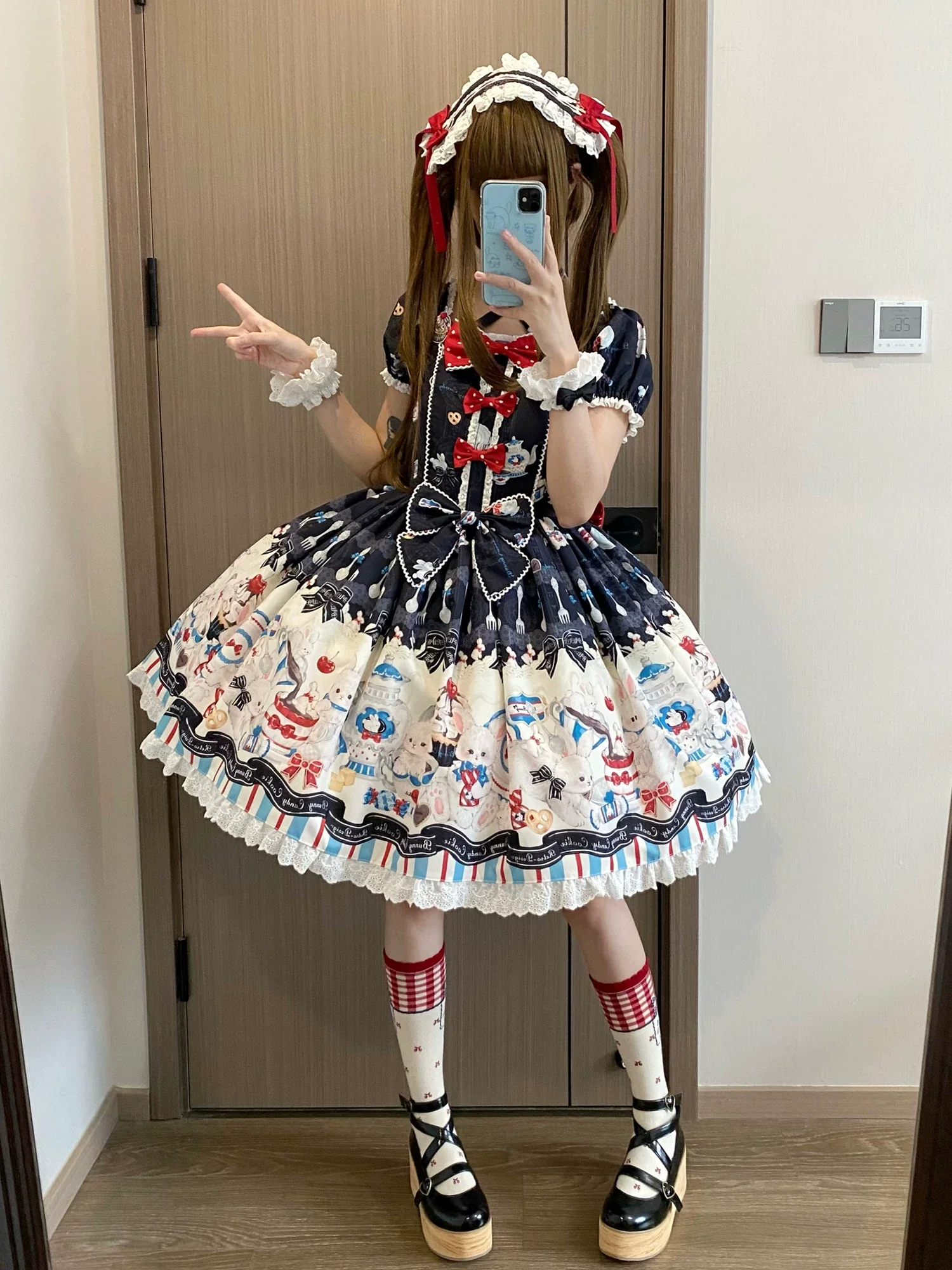 Myth Rabbit Tea Party - Sweet Lolita Dress Set, Bunny Print JSK - Image 13