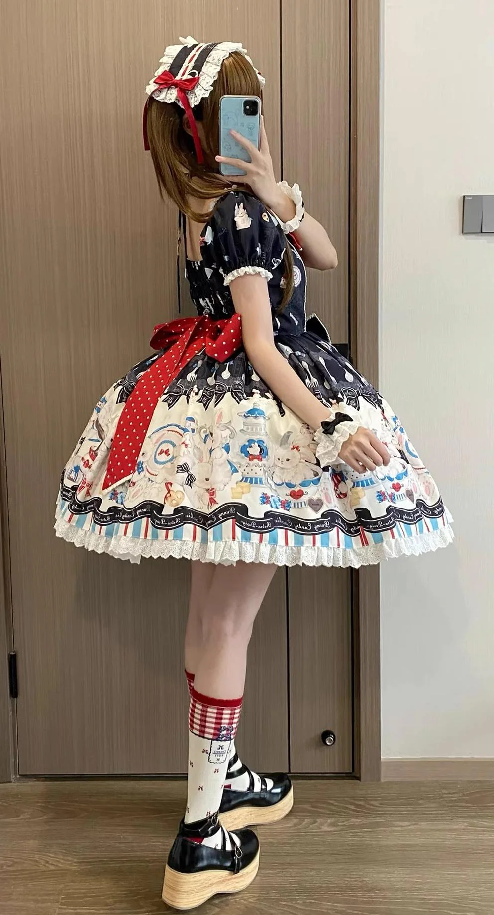Myth Rabbit Tea Party - Sweet Lolita Dress Set, Bunny Print JSK - Image 15