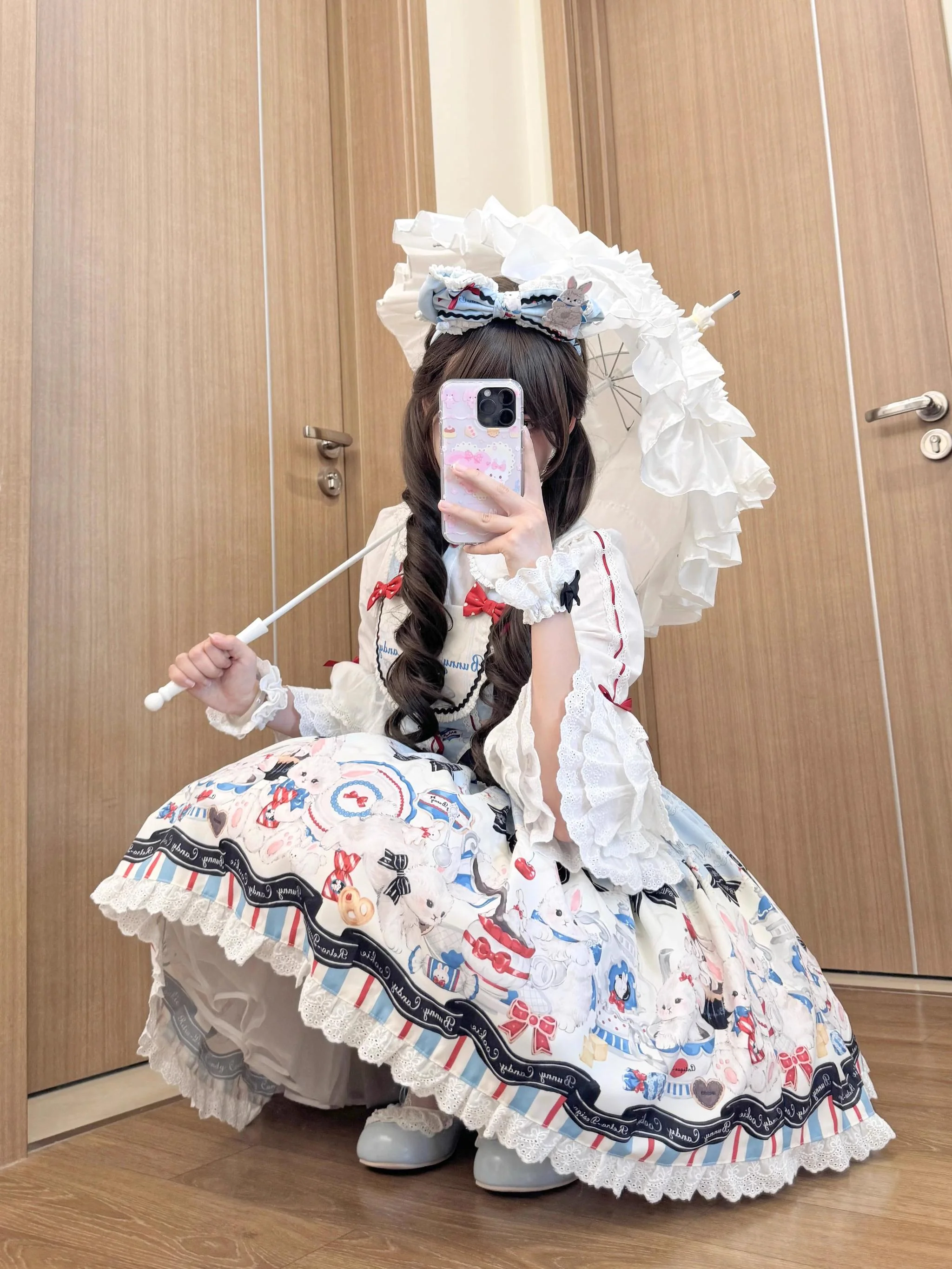 Myth Rabbit Tea Party - Sweet Lolita Dress Set, Bunny Print JSK - Image 16