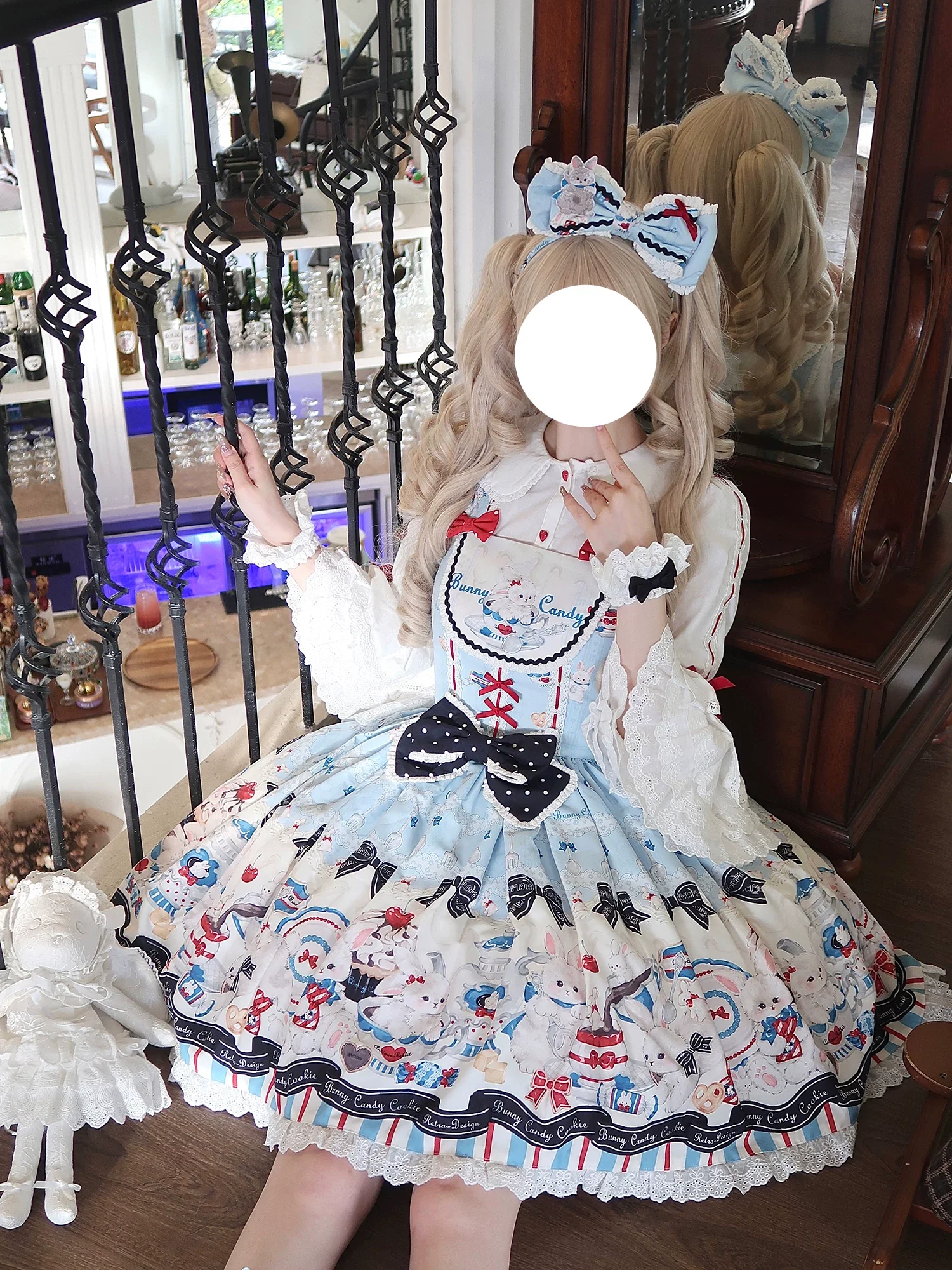 Myth Rabbit Tea Party - Sweet Lolita Dress Set, Bunny Print JSK - Image 17