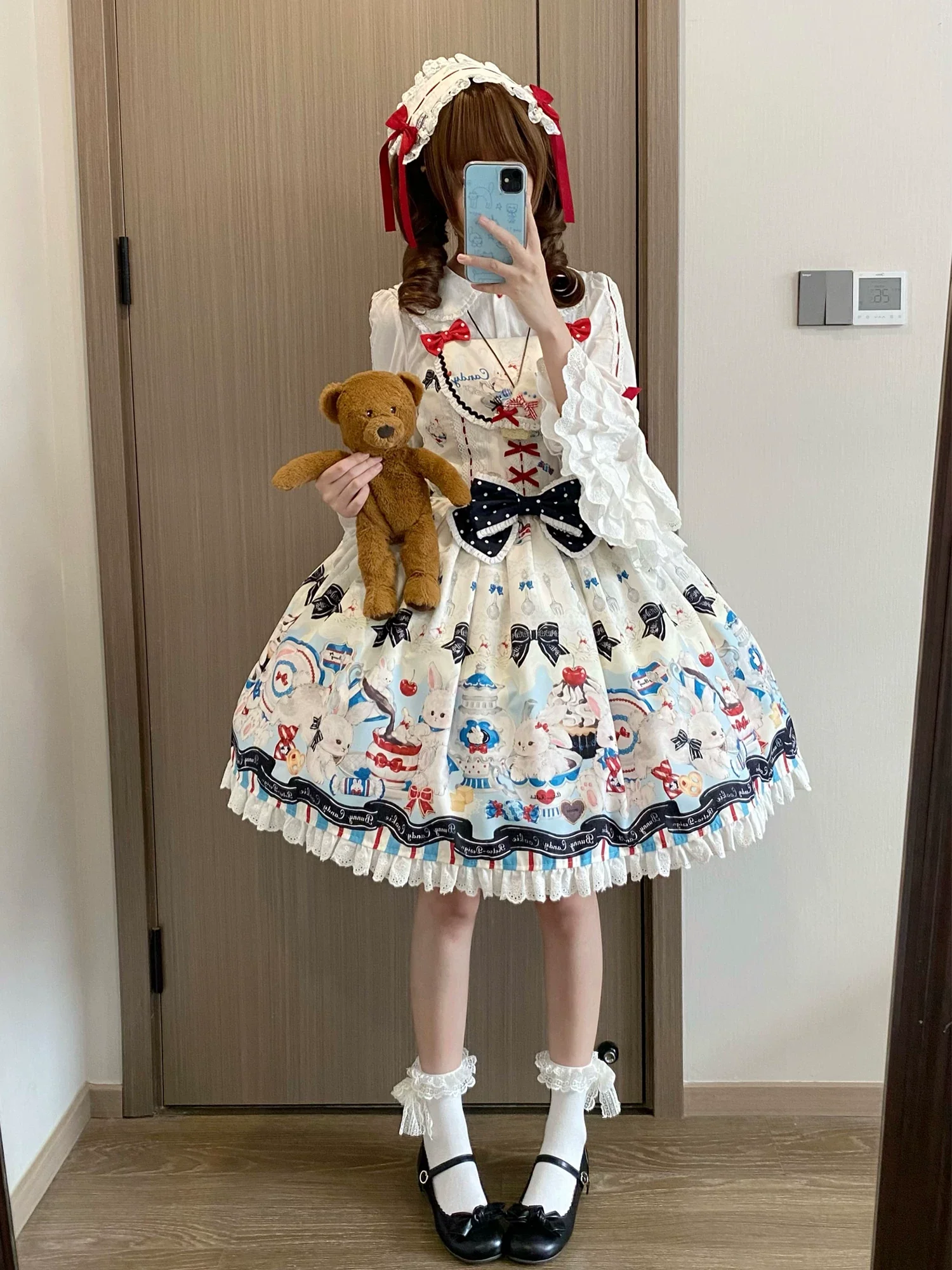 Myth Rabbit Tea Party - Sweet Lolita Dress Set, Bunny Print JSK - Image 20