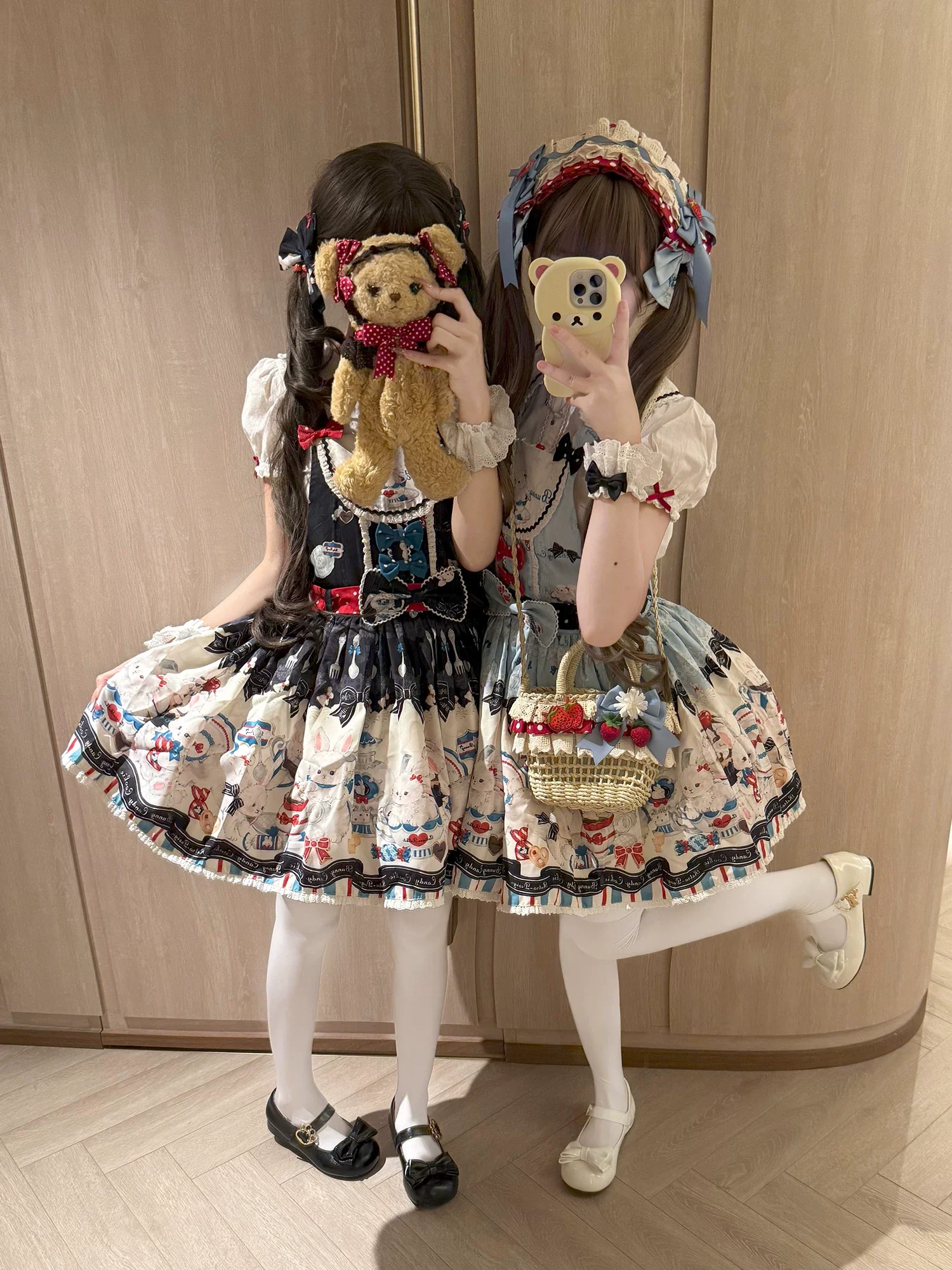 Myth Rabbit Tea Party - Sweet Lolita Dress Set, Bunny Print JSK - Image 24