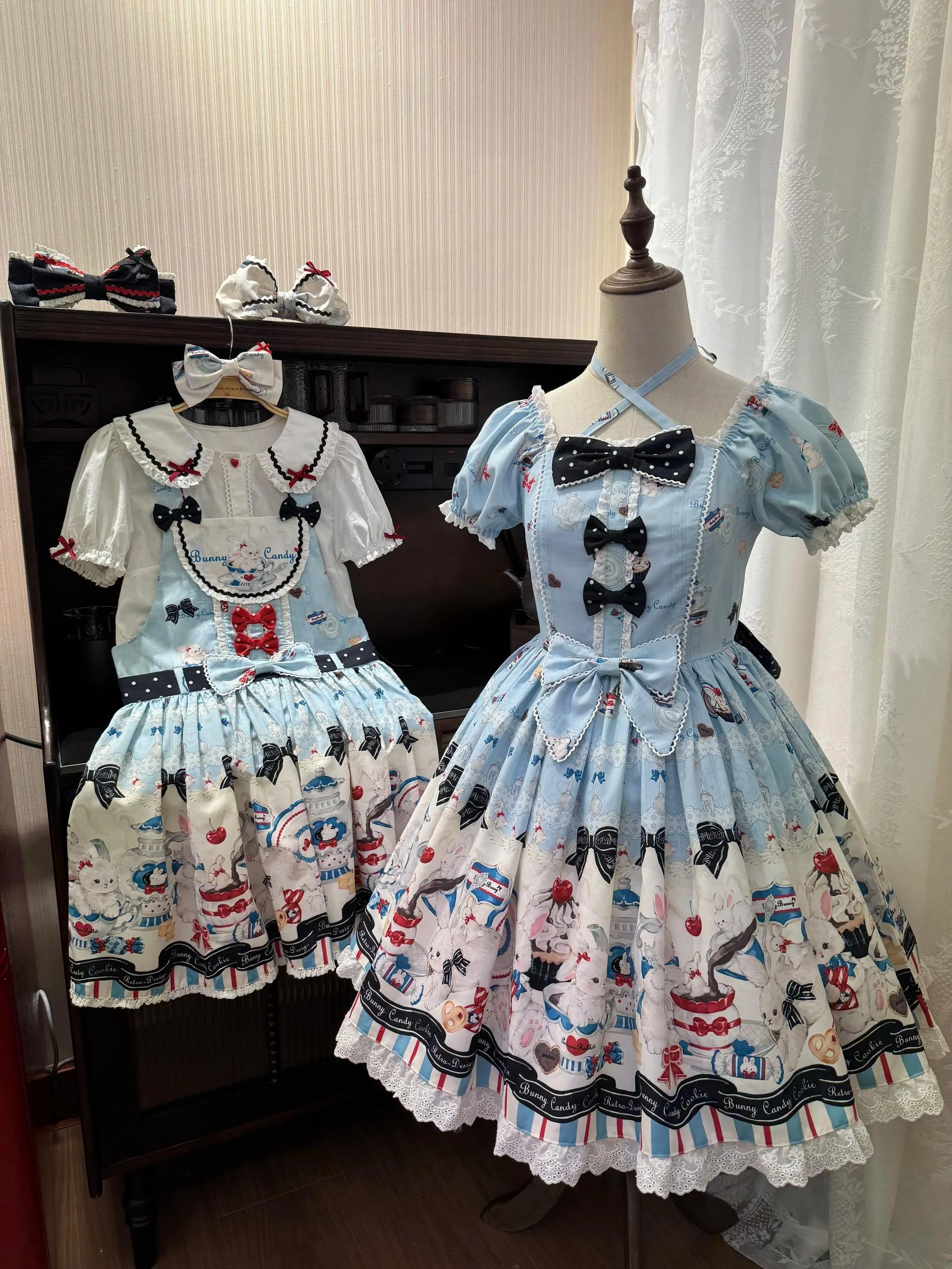 Myth Rabbit Tea Party - Sweet Lolita Dress Set, Bunny Print JSK - Image 35