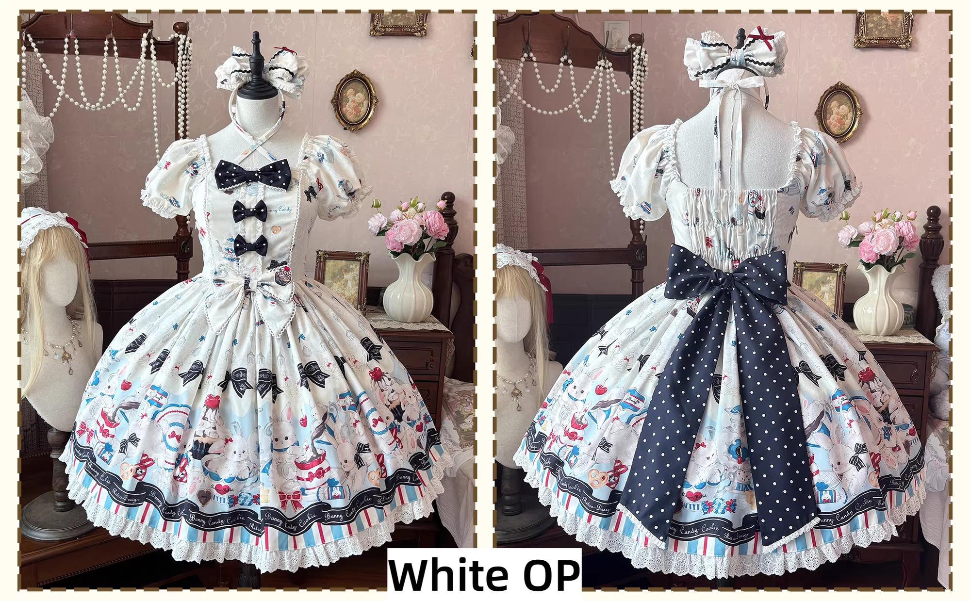 Myth Rabbit Tea Party - Sweet Lolita Dress Set, Bunny Print JSK - Image 36