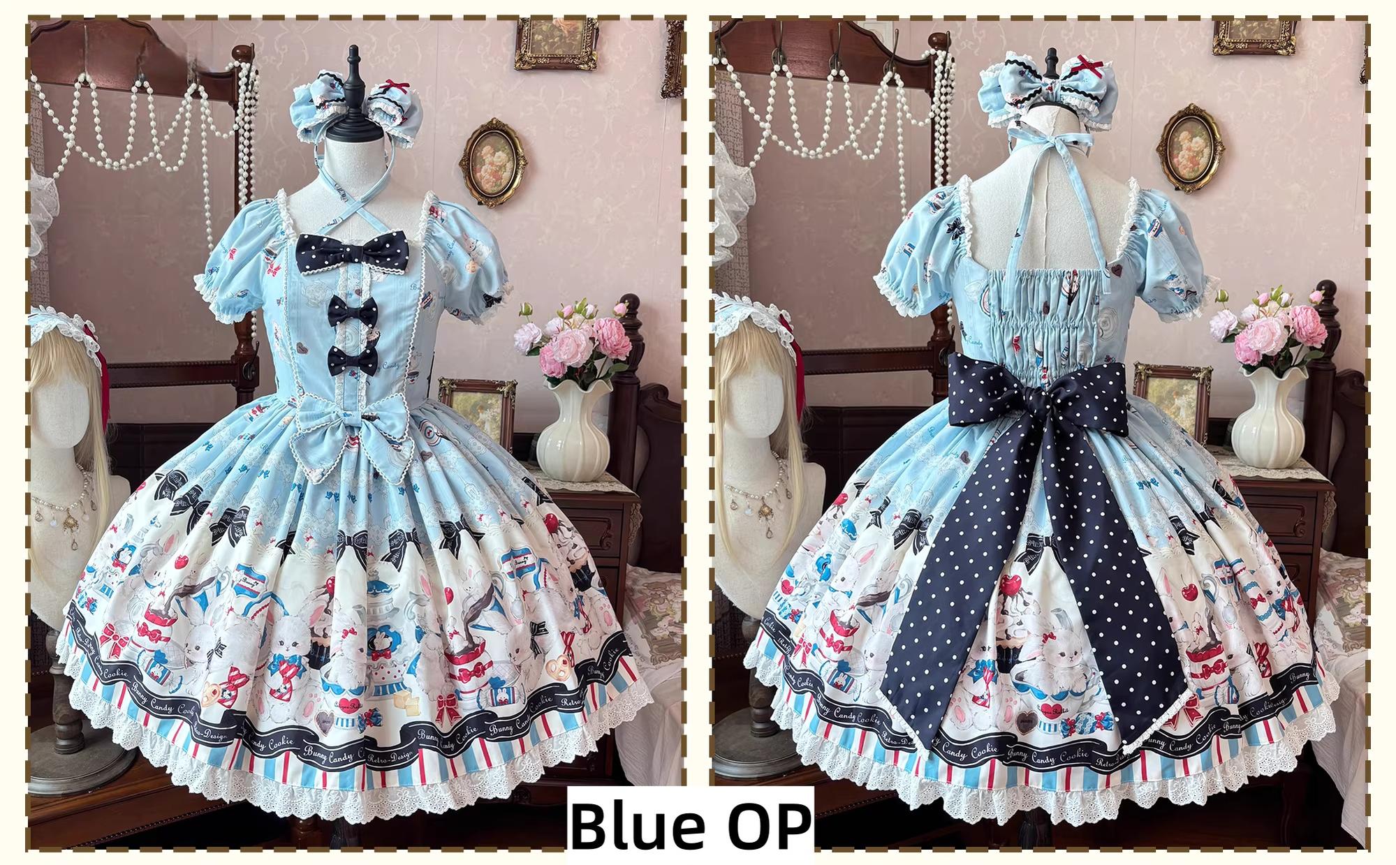 Myth Rabbit Tea Party - Sweet Lolita Dress Set, Bunny Print JSK - Image 37