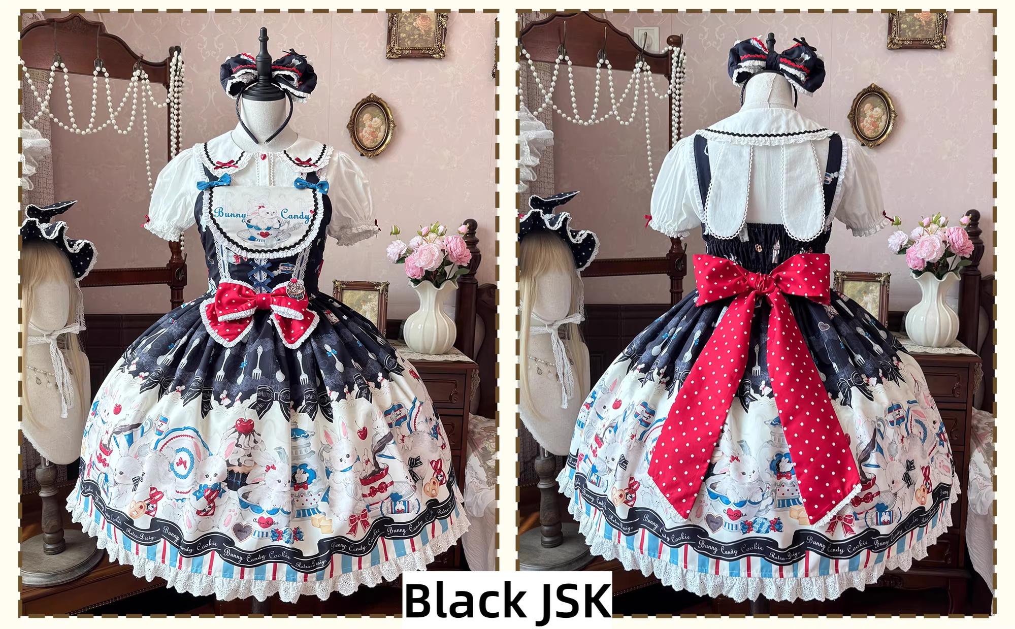 Myth Rabbit Tea Party - Sweet Lolita Dress Set, Bunny Print JSK - Image 41
