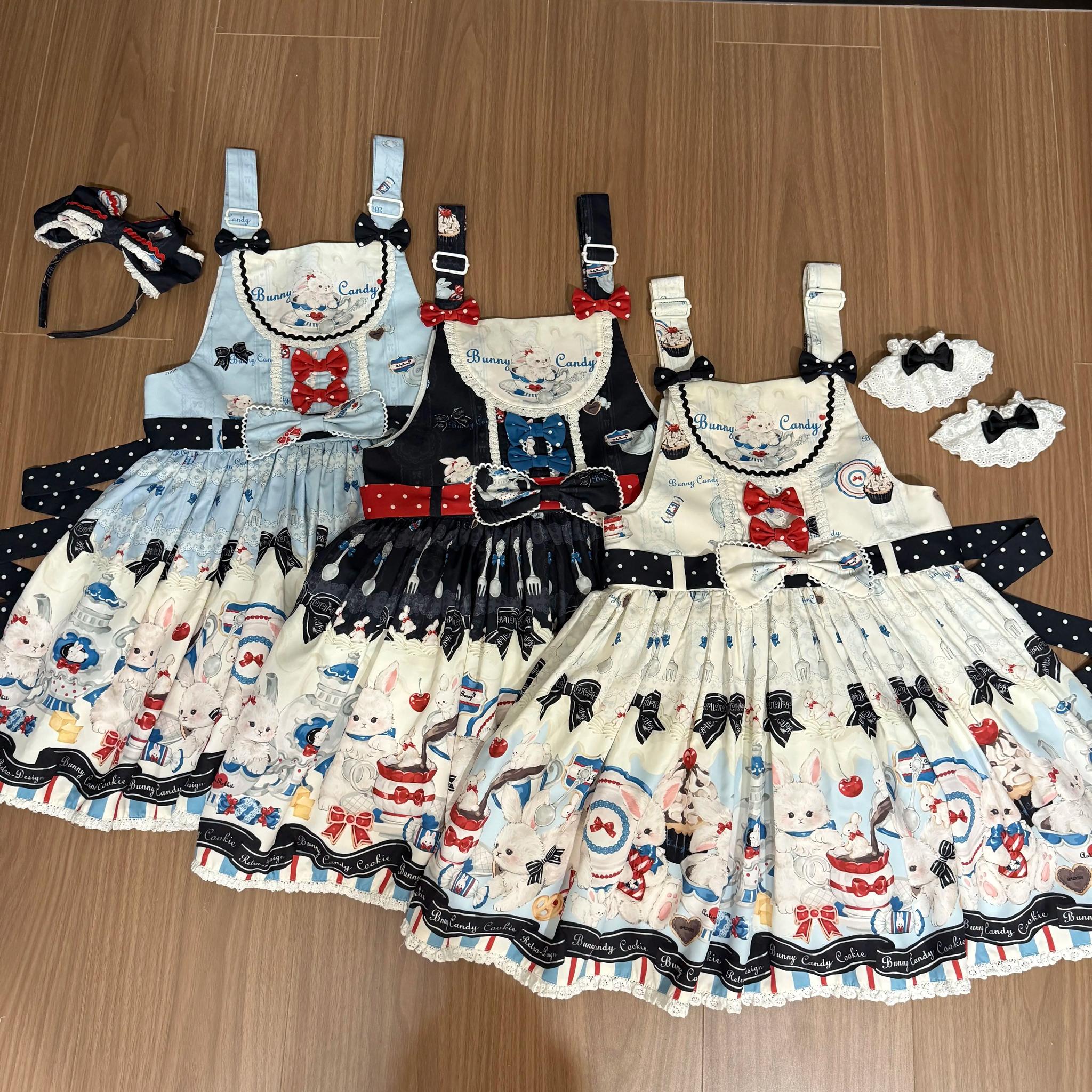 Myth Rabbit Tea Party - Sweet Lolita Dress Set, Bunny Print JSK - Image 45