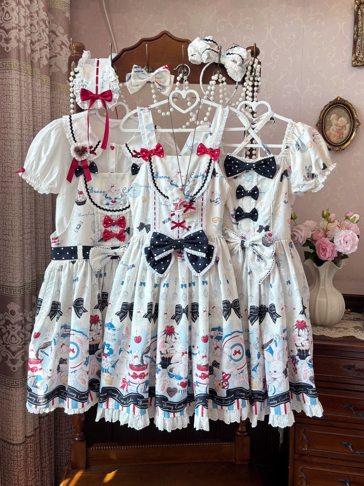 Myth Rabbit Tea Party - Sweet Lolita Dress Set, Bunny Print JSK - Image 46
