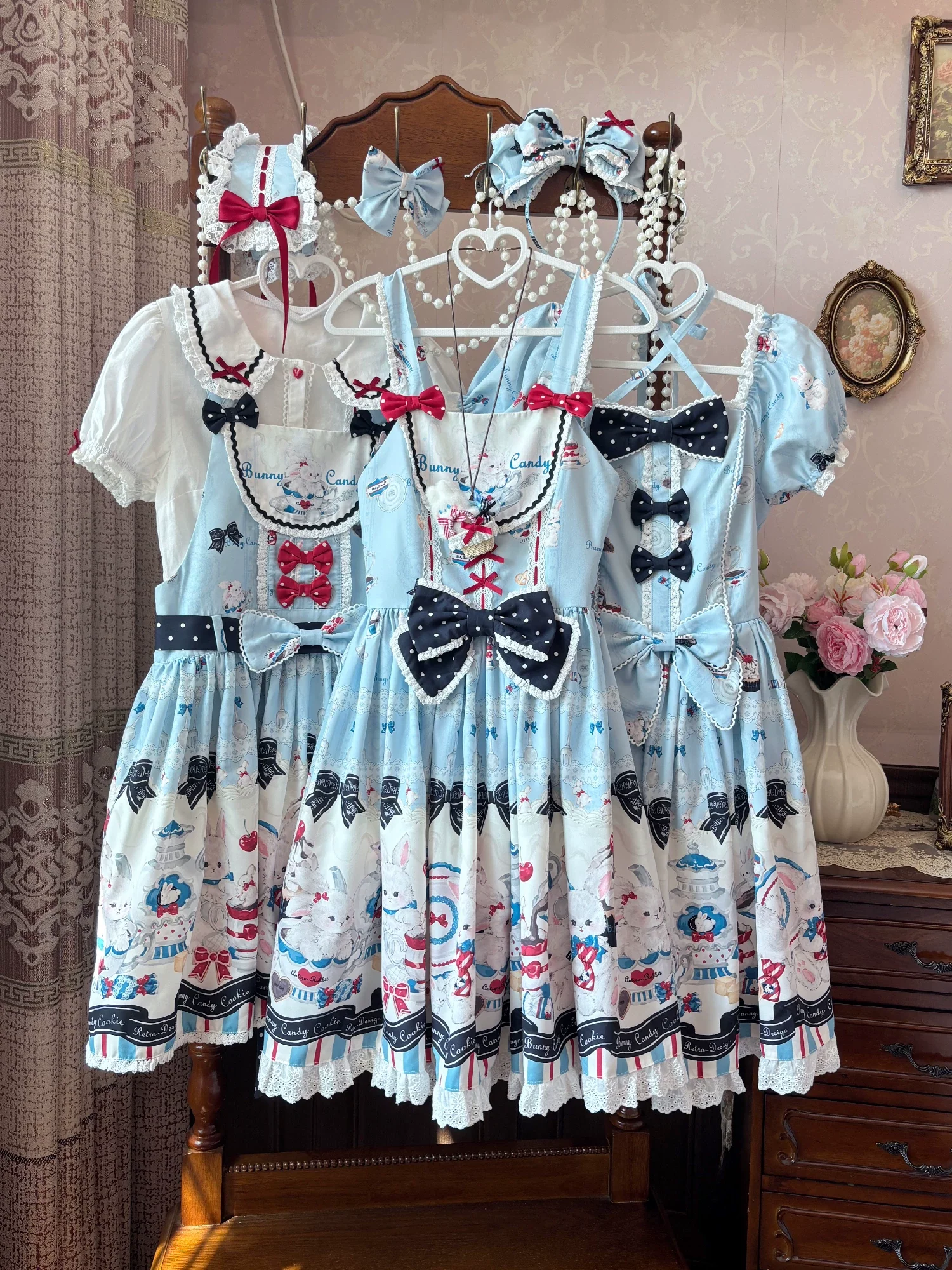 Myth Rabbit Tea Party - Sweet Lolita Dress Set, Bunny Print JSK - Image 47