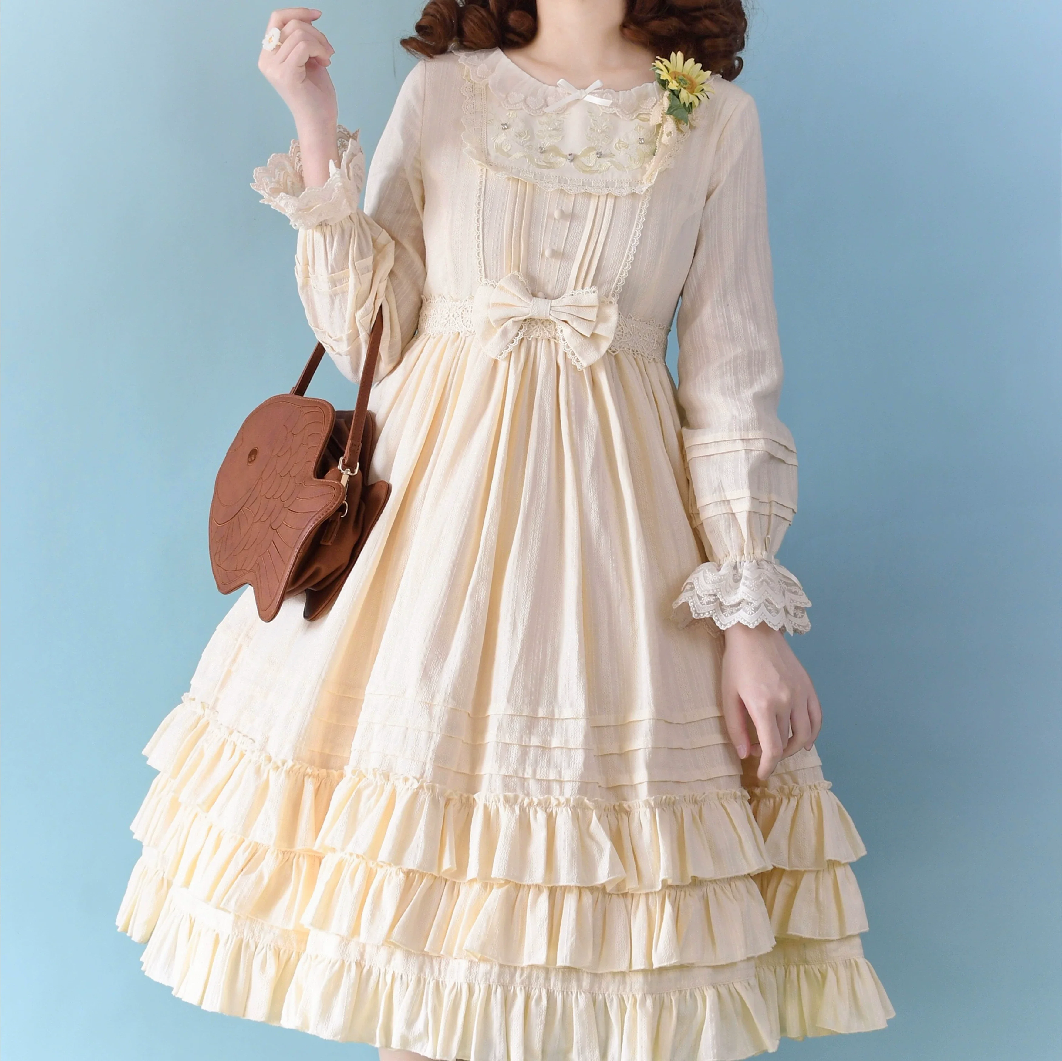 Nerry - Sweet Lolita Embroidered OP Dress Multicolors - Image 12