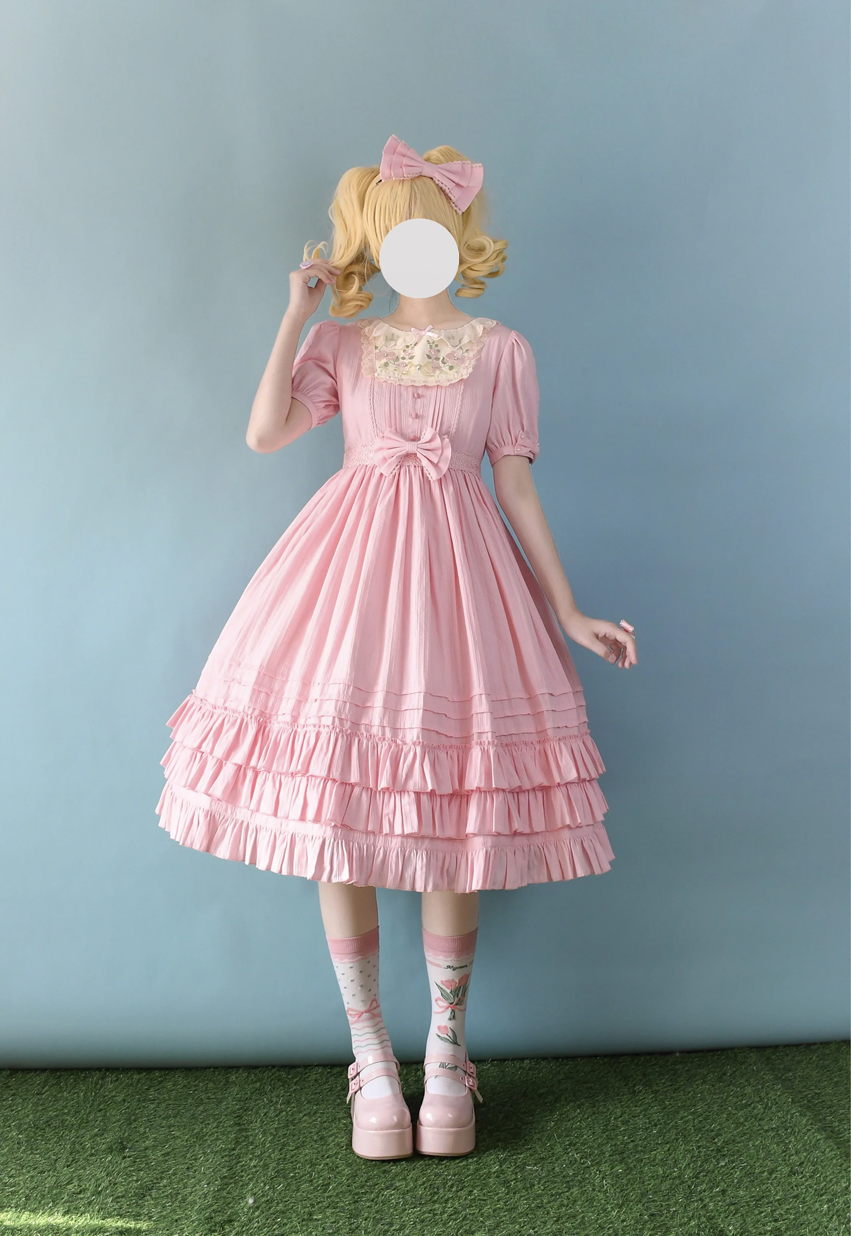 Nerry - Sweet Lolita Embroidered OP Dress Multicolors - Image 3