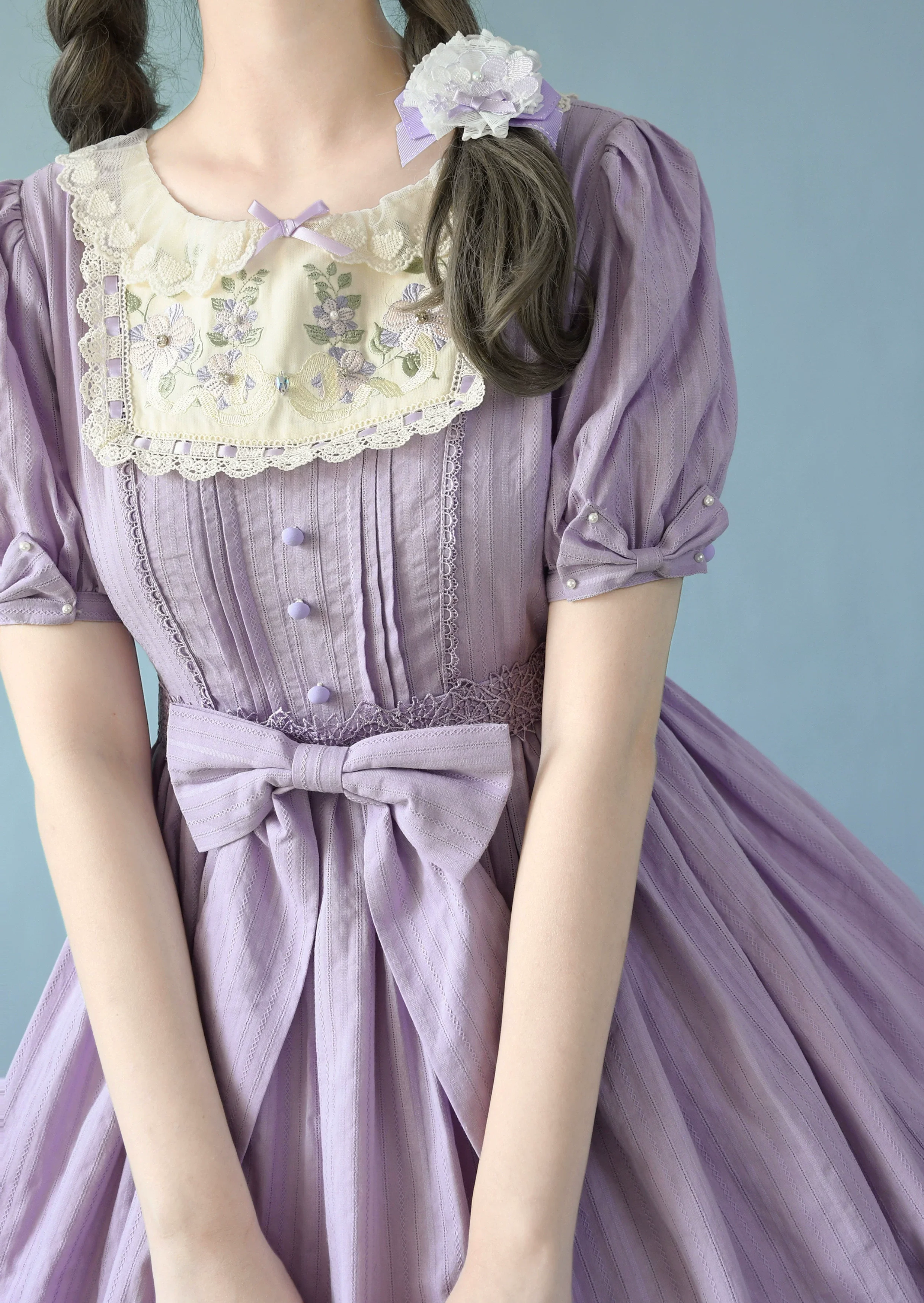 Nerry - Sweet Lolita Embroidered OP Dress Multicolors - Image 6