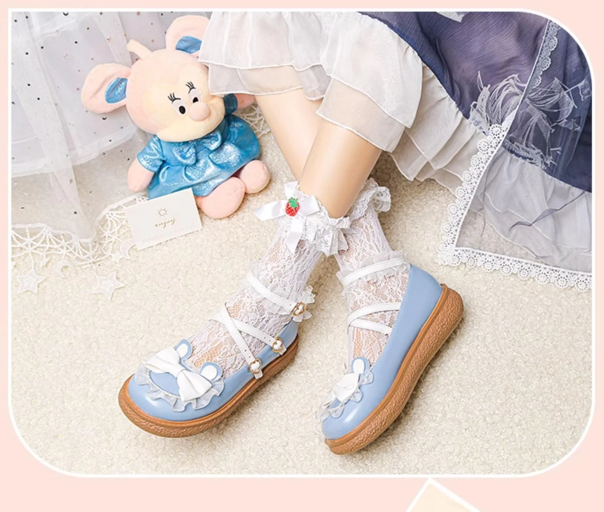 Yana - Sweet Bunny - Sweet Lolita Flat Shoes with Ear and Bow Decorations - Image 11