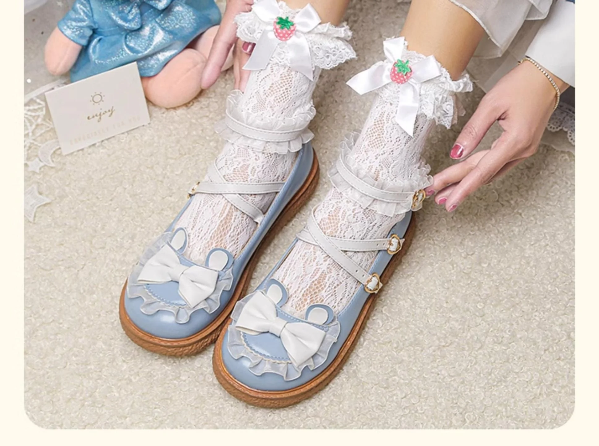 Yana - Sweet Bunny - Sweet Lolita Flat Shoes with Ear and Bow Decorations - Image 4