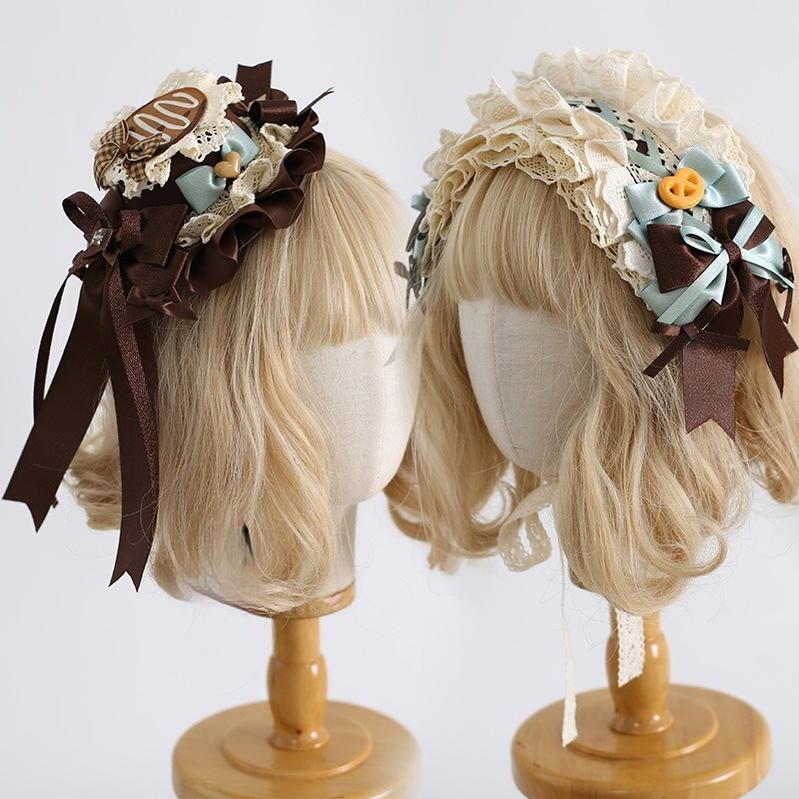 Xiaogui - Sweet Lolita Headband and Top Hat with Candy Details - Image 2