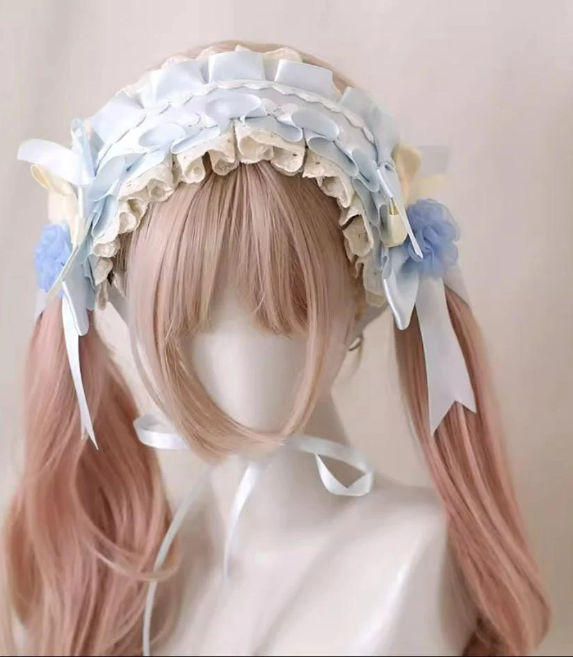 Xiaogui - Four Seasons Floral - Sweet Lolita Headdress Bow KC Lace Cuffs - Image 3