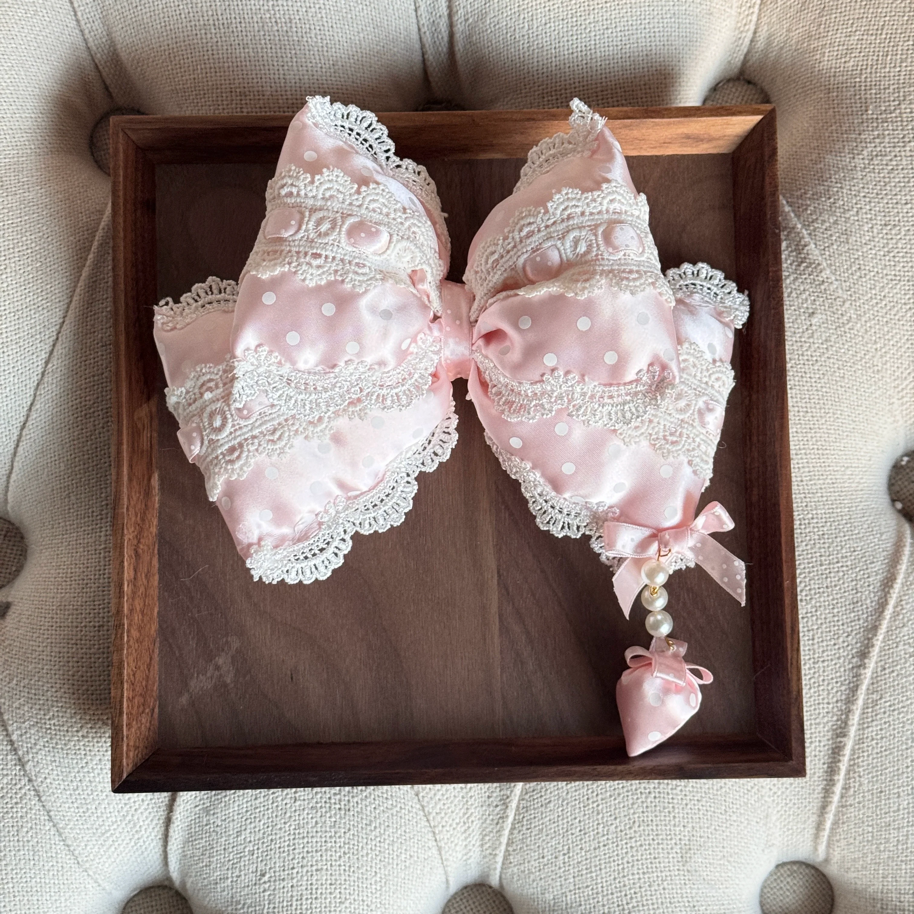 Sweet Lolita Headdress, Polka Dot Bow, Bunny Ear - Image 8