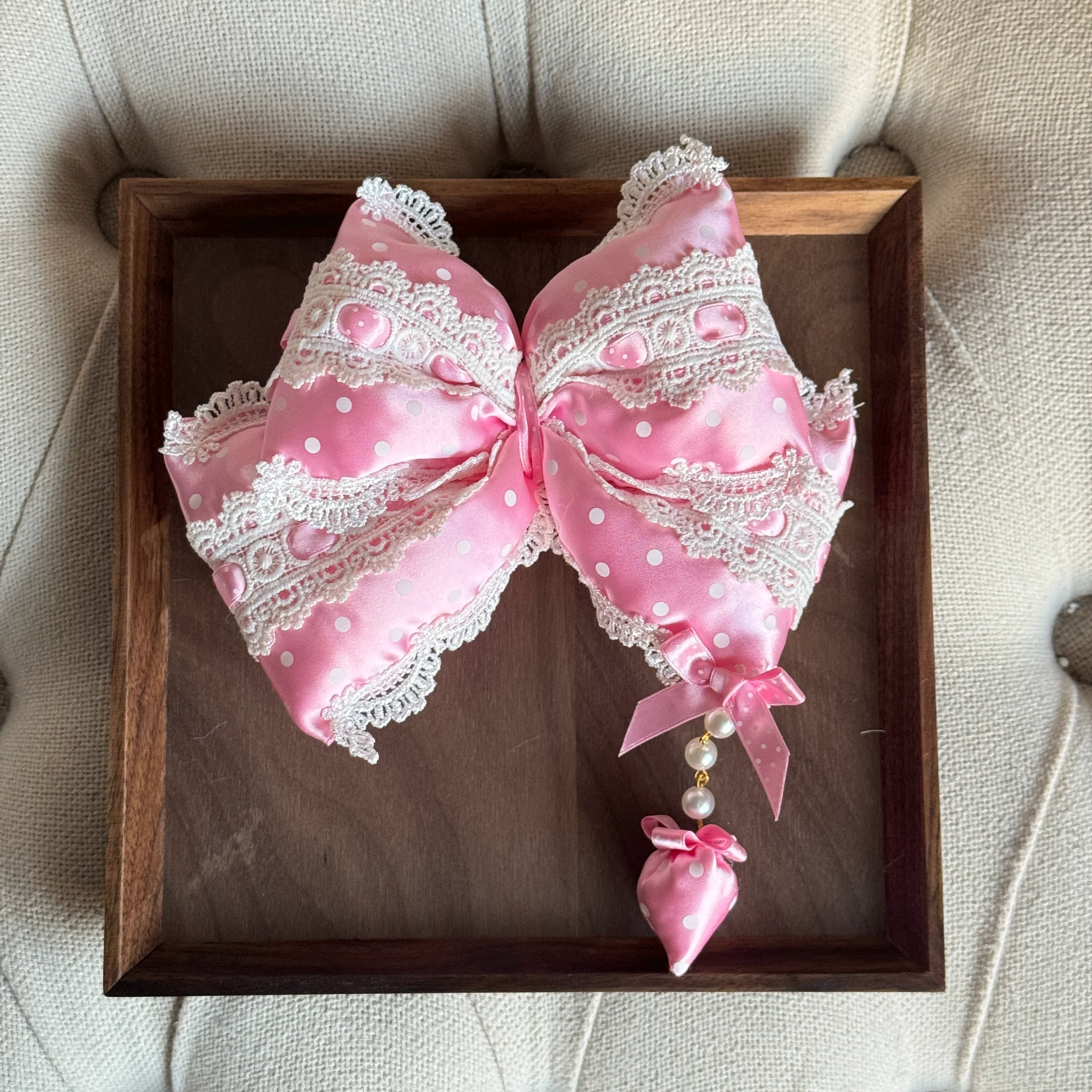 Sweet Lolita Headdress, Polka Dot Bow, Bunny Ear - Image 9
