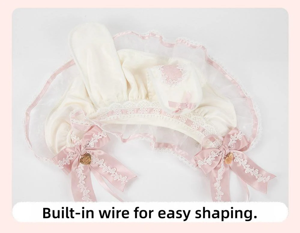 Sweet Lolita Headdress Set, Detachable Bunny Ears - Image 15