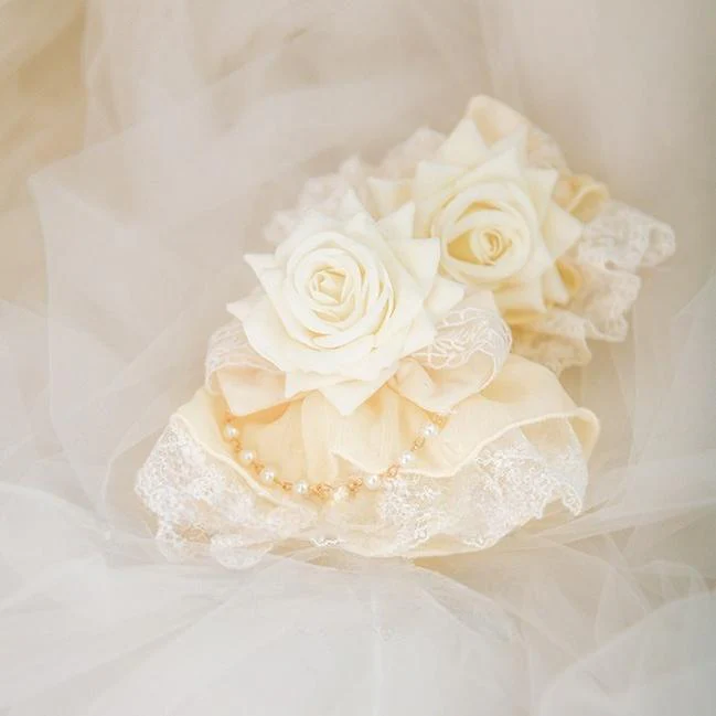 Dawn Wedding - Sweet Lolita Headress, Rose Decorated BNT - Image 11