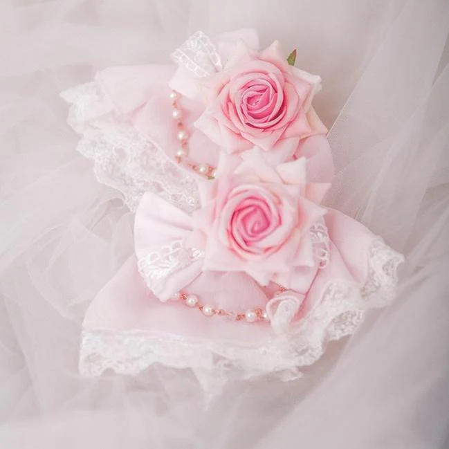 Dawn Wedding - Sweet Lolita Headress, Rose Decorated BNT - Image 13