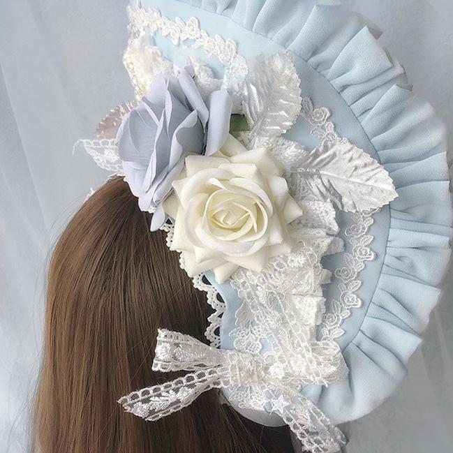 Dawn Wedding - Sweet Lolita Headress, Rose Decorated BNT - Image 4