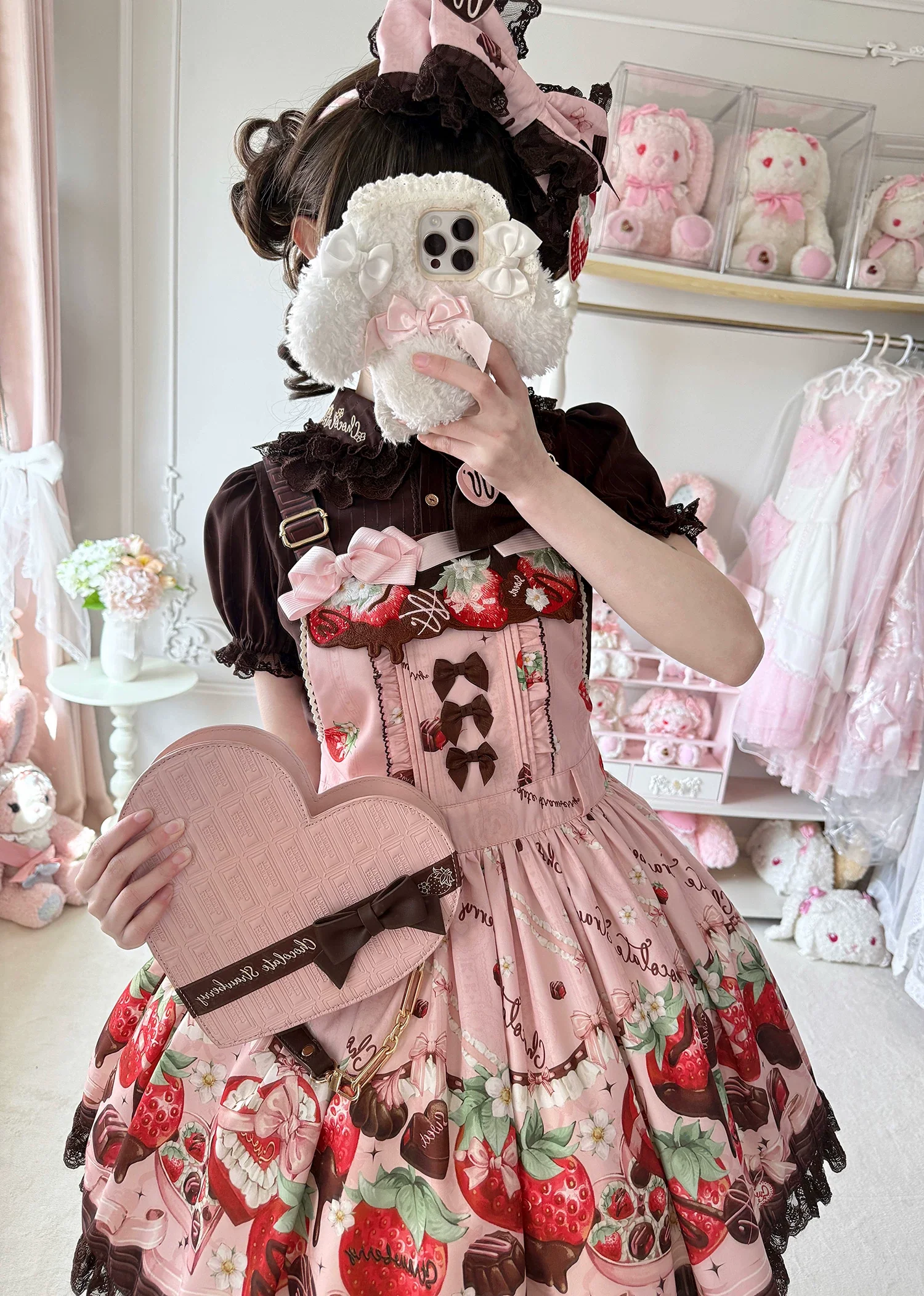 Sweet Lolita Heart-shaped Bag, Chocolate Inspired - Image 2
