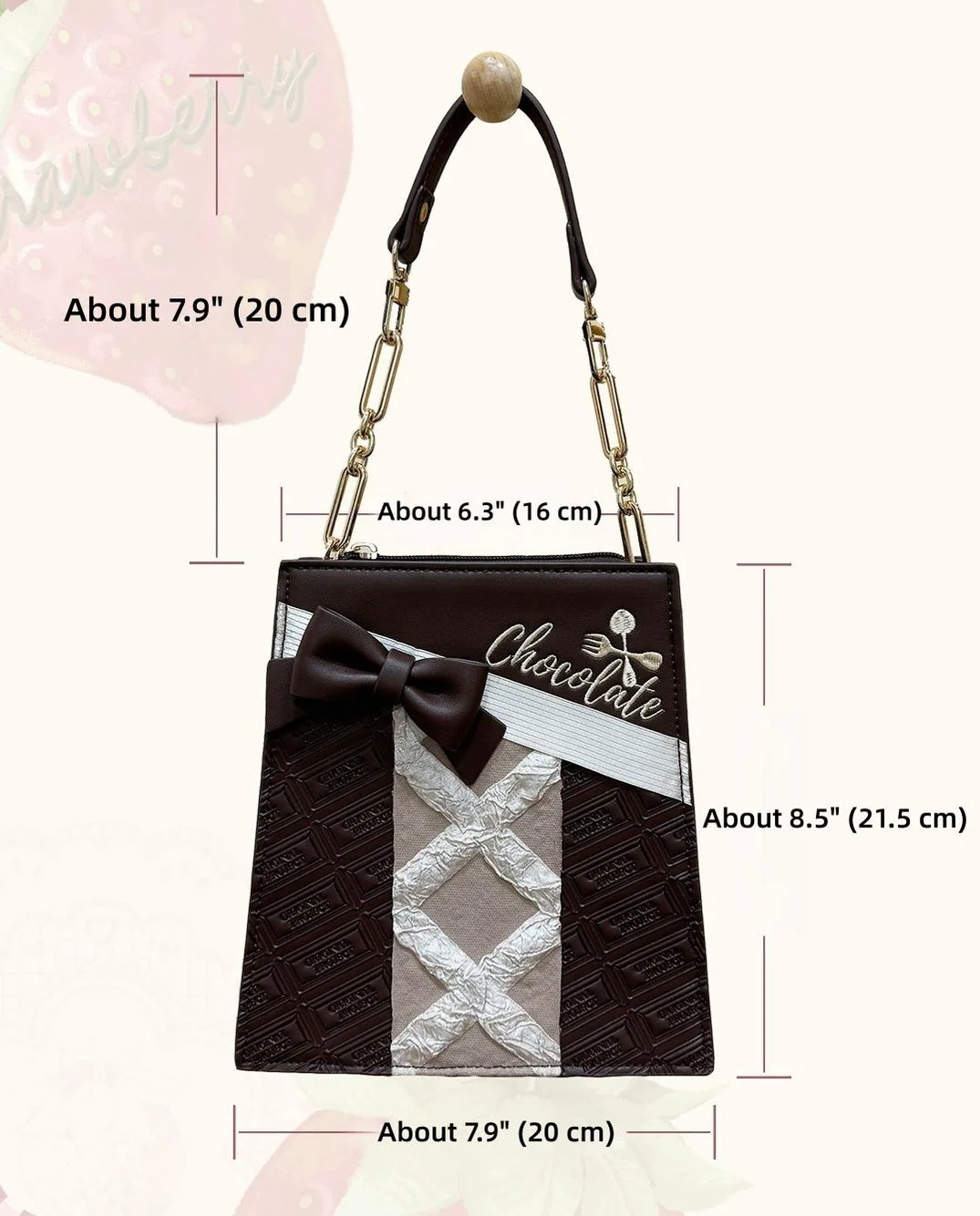 Sweet Lolita Heart-shaped Bag, Chocolate Inspired - Image 7