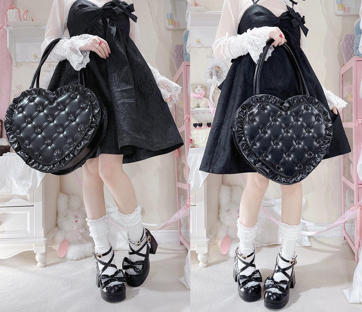 Heart Pillow - Sweet Lolita Heart-shaped Handbag or Shoulder Bag - Image 13