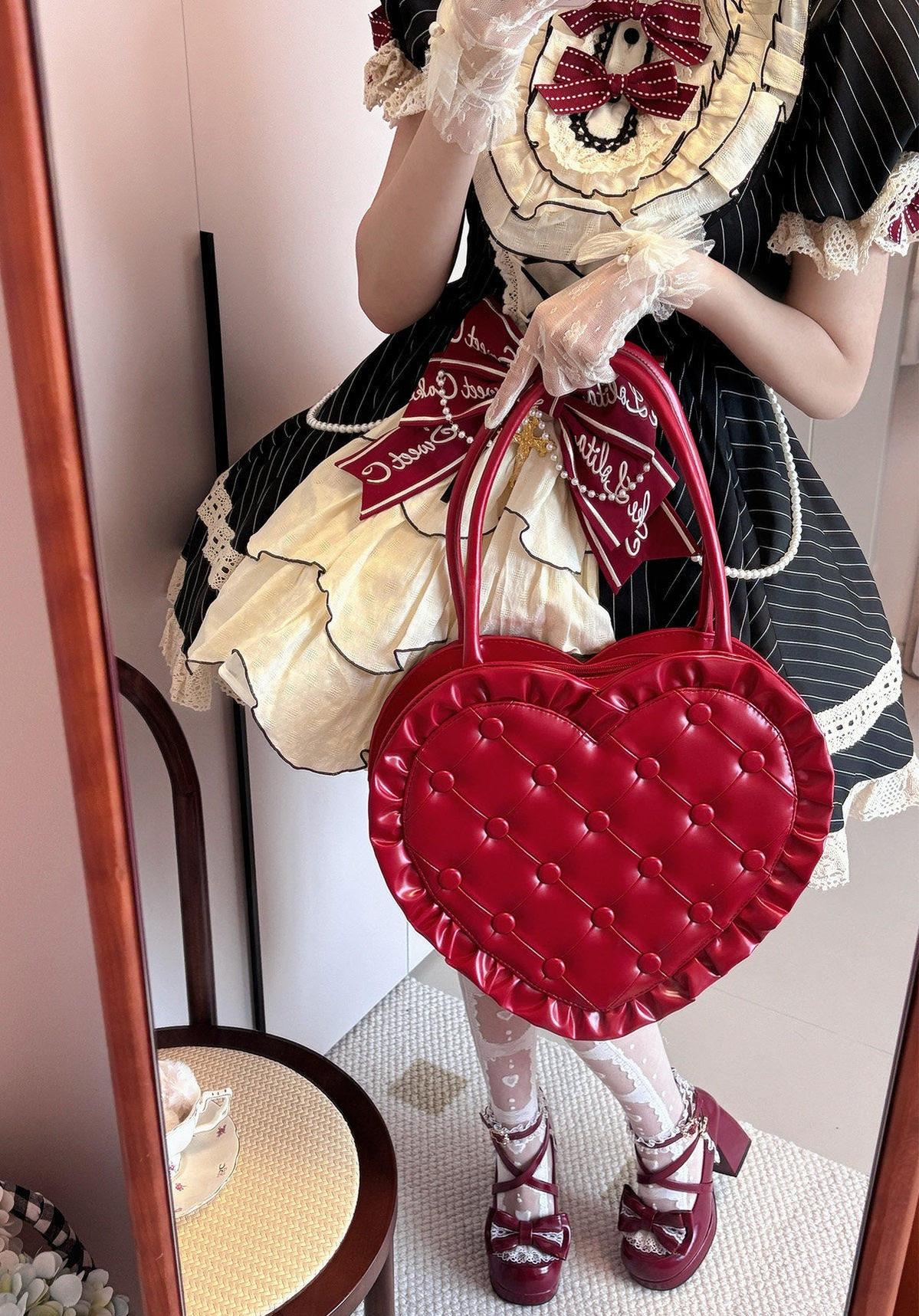 Heart Pillow - Sweet Lolita Heart-shaped Handbag or Shoulder Bag - Image 2
