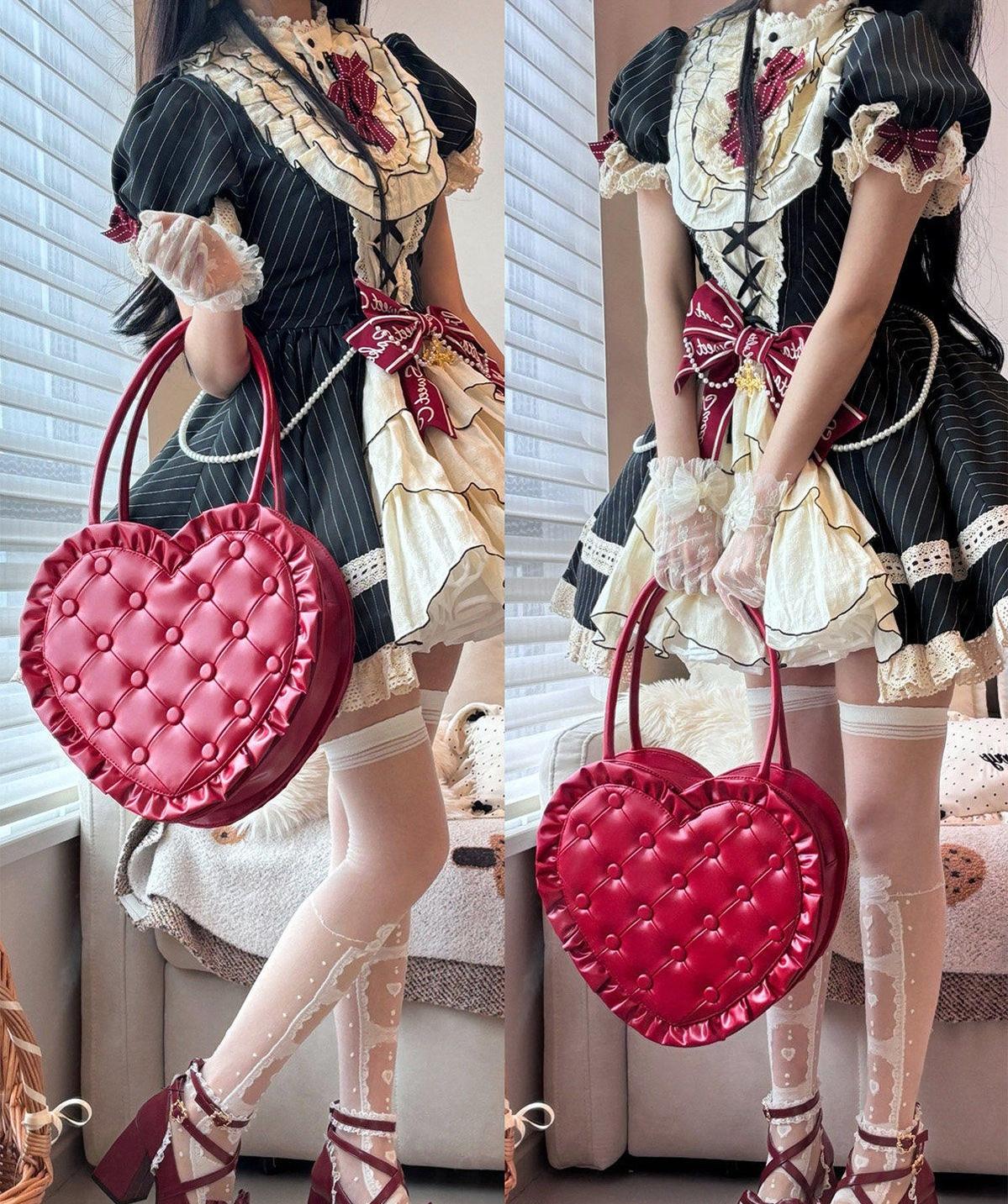 Heart Pillow - Sweet Lolita Heart-shaped Handbag or Shoulder Bag - Image 6