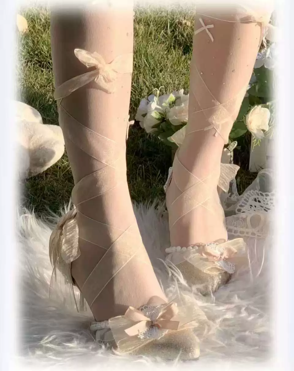 Soft Sheer Dance - Sweet Lolita Heel Shoes, Sheer Straps - Image 14